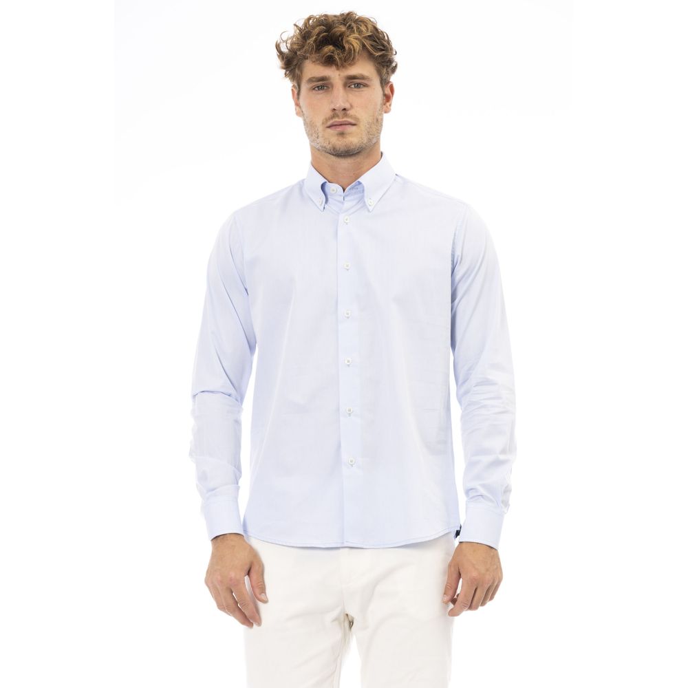 Baldinini Light Blue Cotton Shirt for Elevated Style