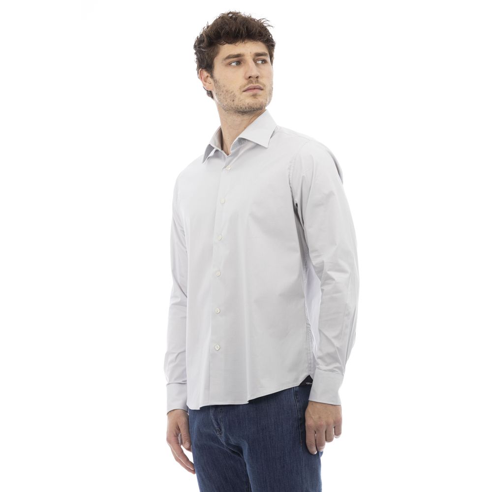 Baldinini Trend Gray Cotton Shirt - Timeless Luxury Essential