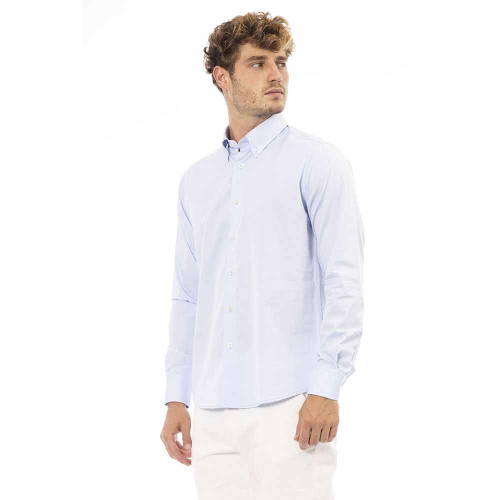 Baldinini Light Blue Cotton Shirt for Elevated Style