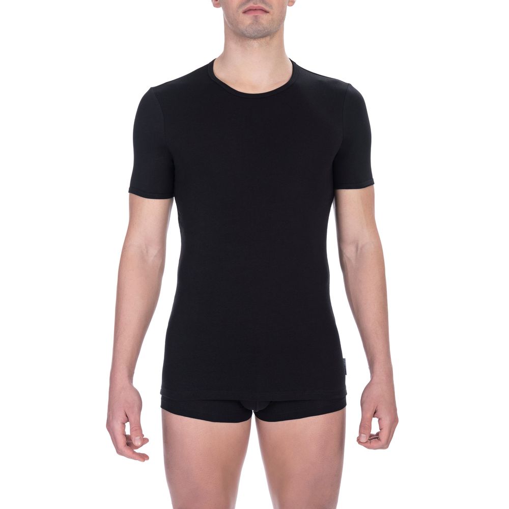 Bikkembergs Black Cotton T-Shirt for Elevated Style