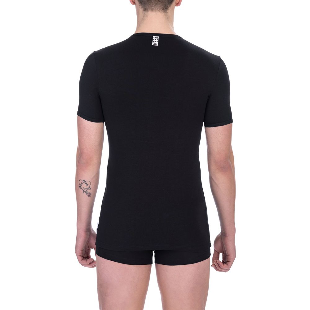 Bikkembergs Black Cotton T-Shirt for Elevated Style