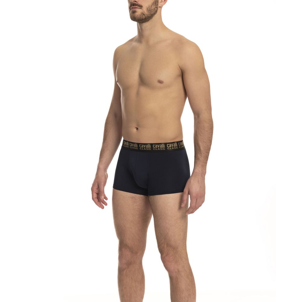 Cavalli Class Blue Cotton Trunk Underwear for Luxurious Comfort