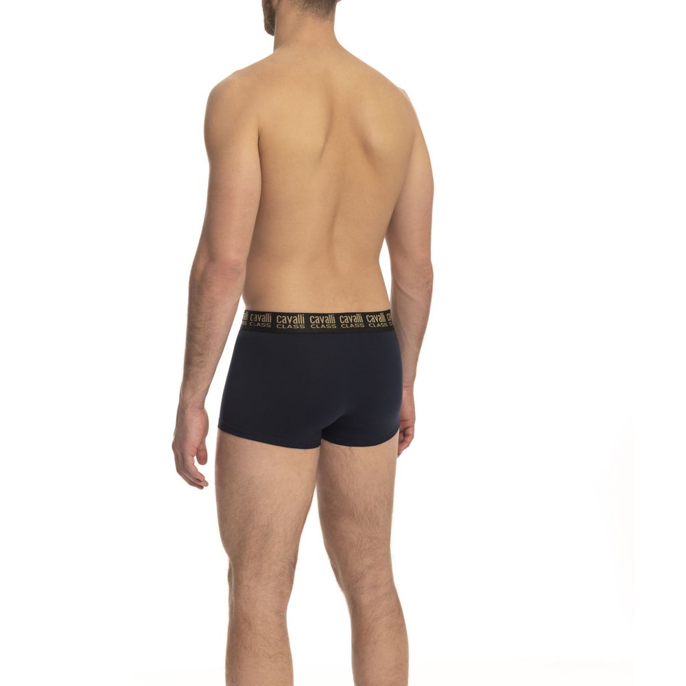 Cavalli Class Blue Cotton Trunk Underwear for Luxurious Comfort