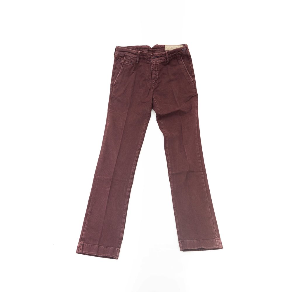 Jacob Cohen Burgundy Cotton Chino for Effortless Elegance