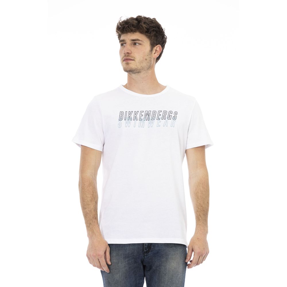 Bikkembergs White Cotton T-Shirt for Elevated Style