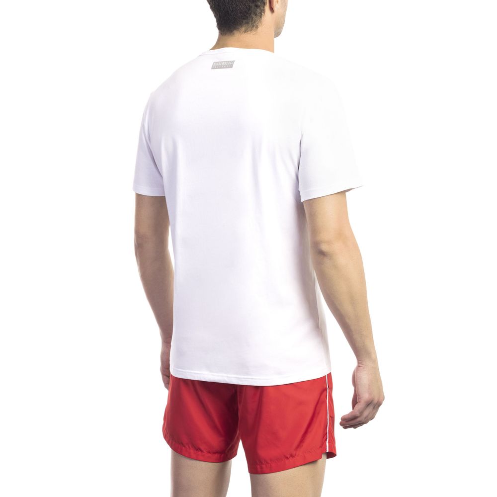 Bikkembergs White Cotton T-Shirt for Elevated Style