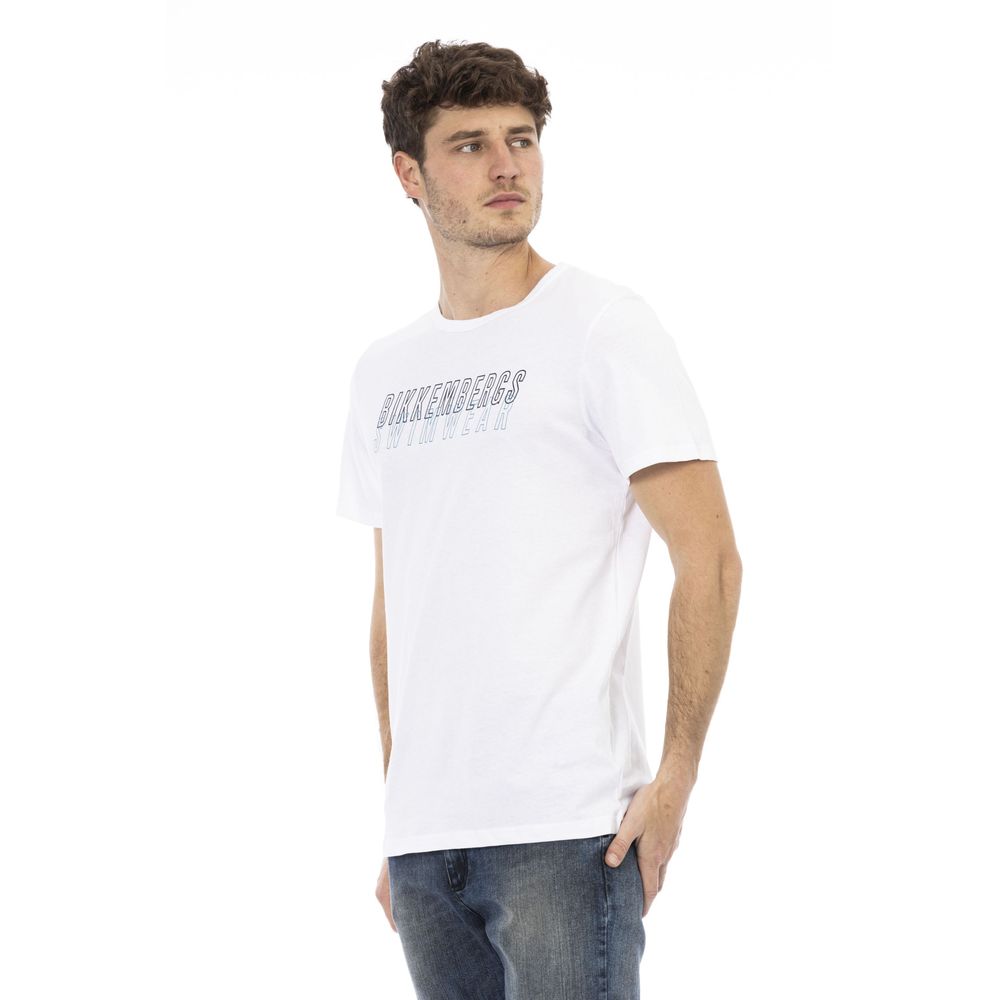 Bikkembergs White Cotton T-Shirt for Elevated Style