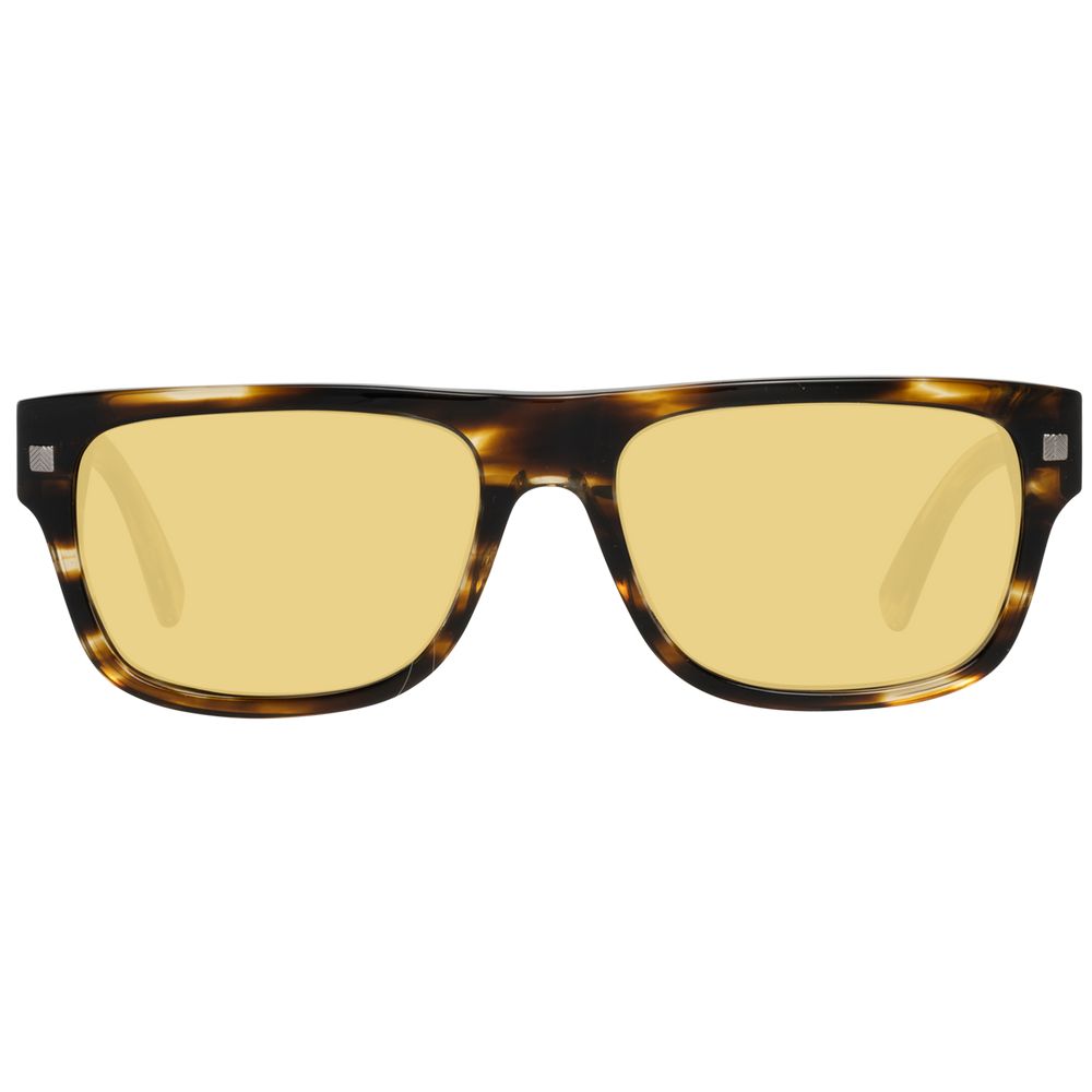 Ermenegildo Zegna Brown Acetate Sunglasses for Timeless Elegance