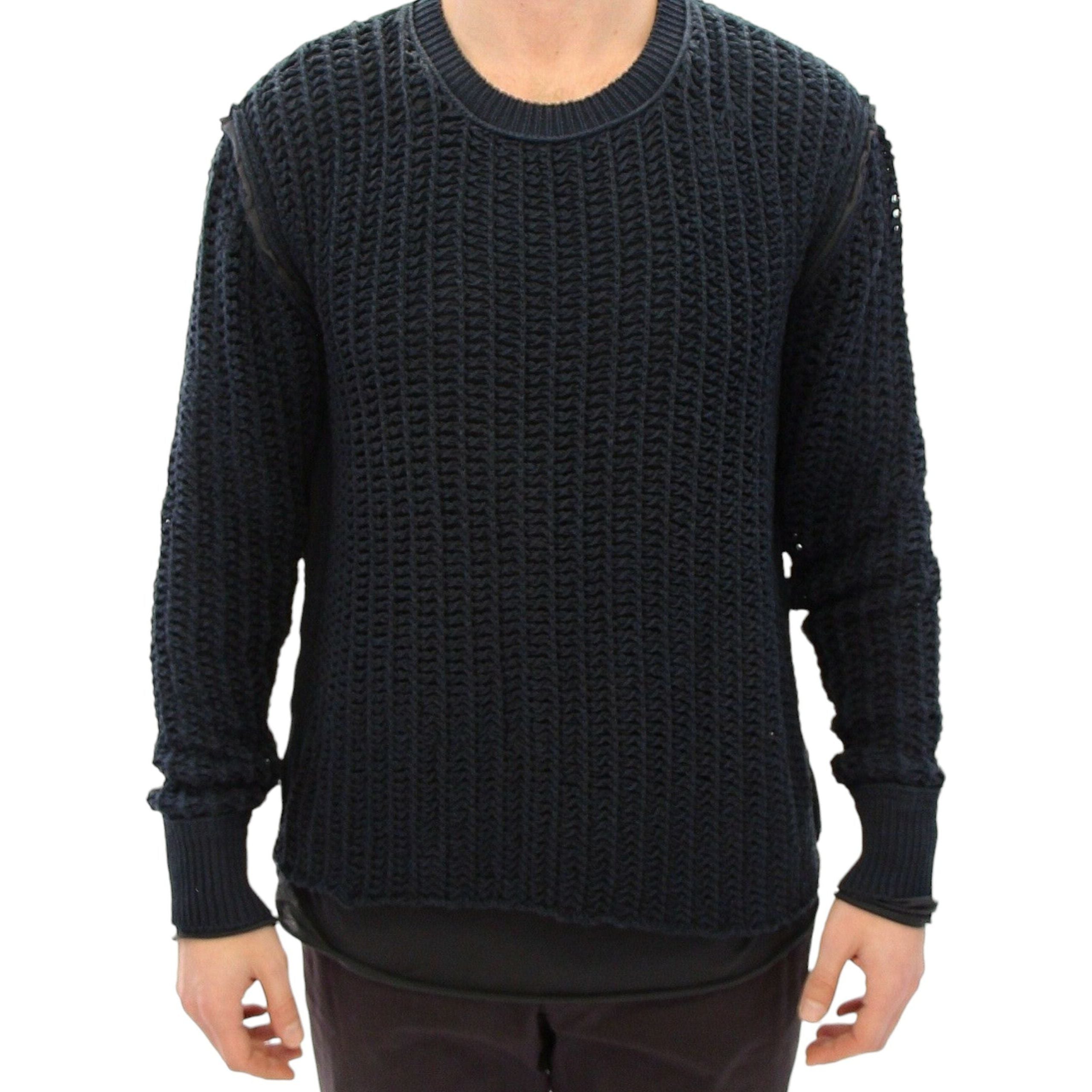 Dolce & Gabbana Blue Cotton Layered Sweater