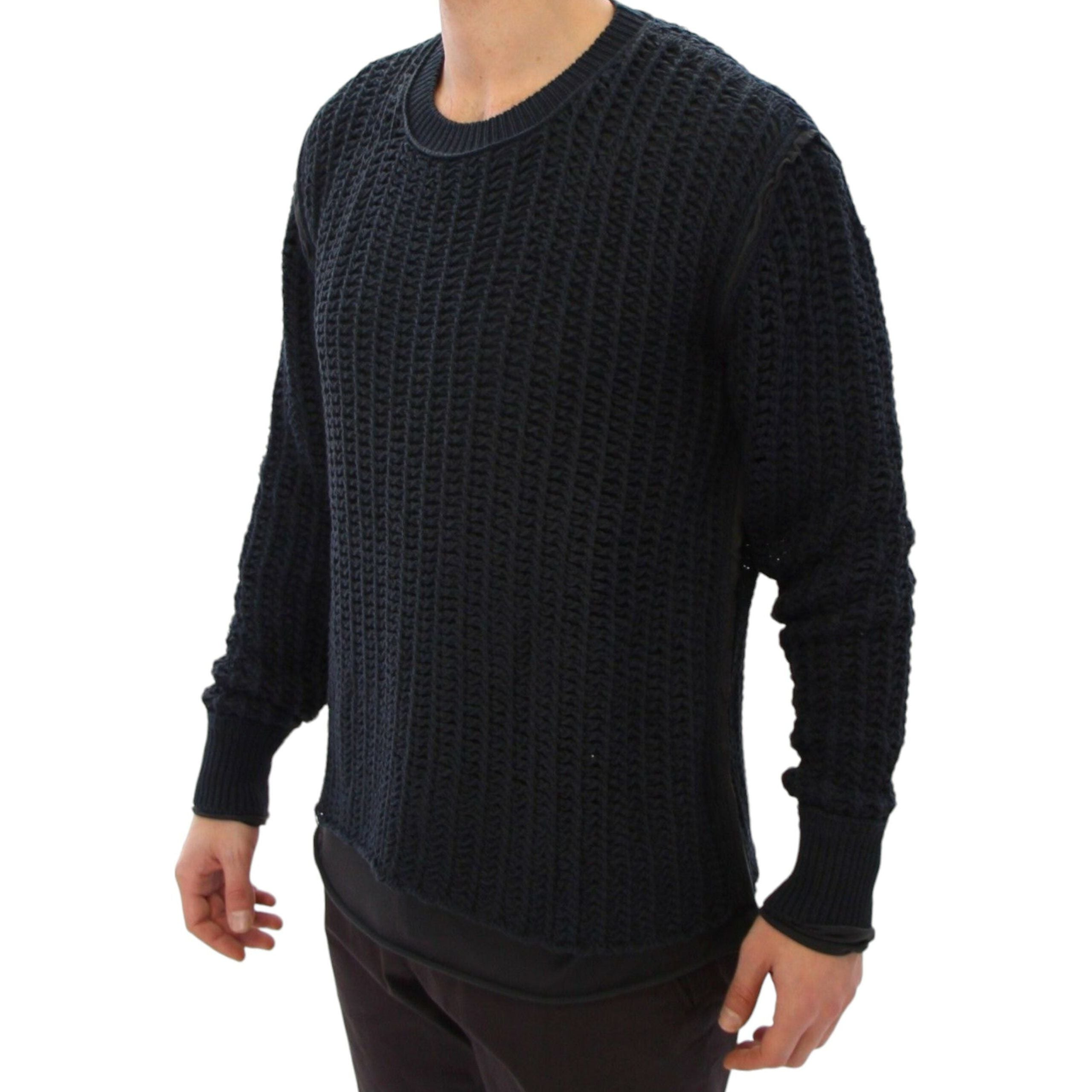 Dolce & Gabbana Blue Cotton Layered Sweater