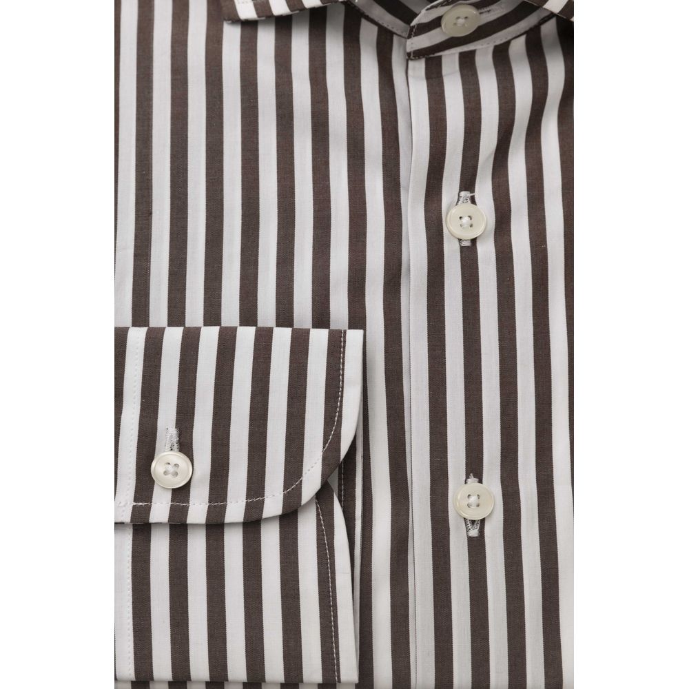 Bagutta Brown Cotton Shirt for Timeless Elegance