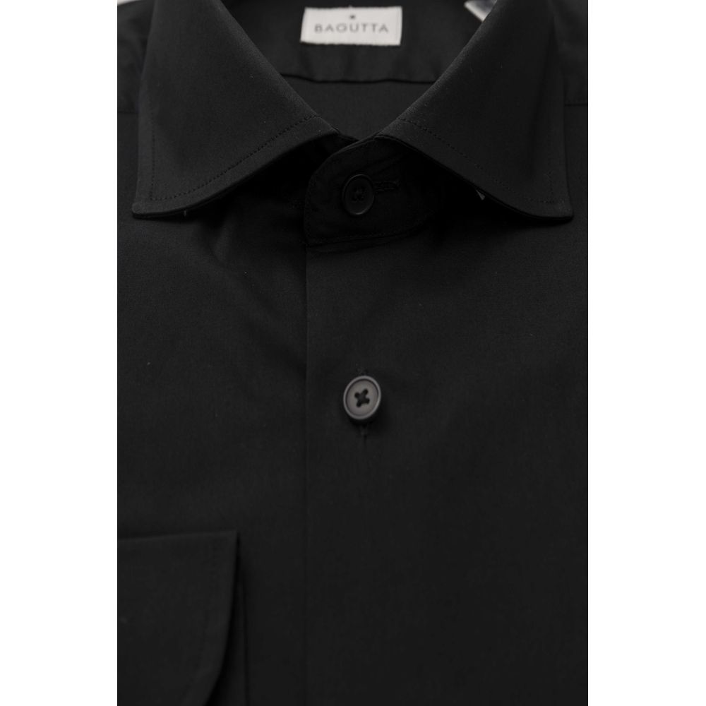 Bagutta Black Cotton Shirt - Italian Elegance Redefined