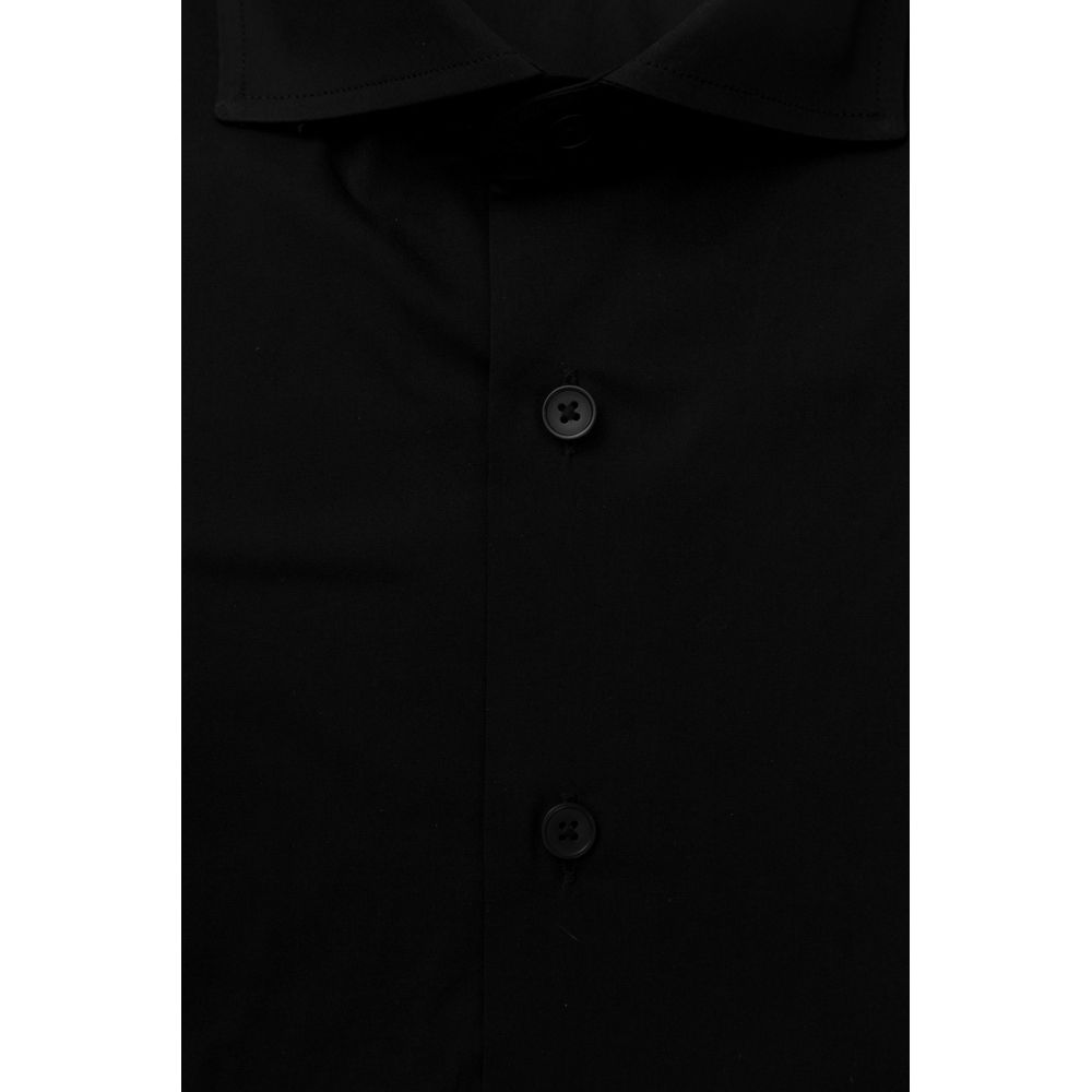 Bagutta Black Cotton Shirt - Italian Elegance Redefined