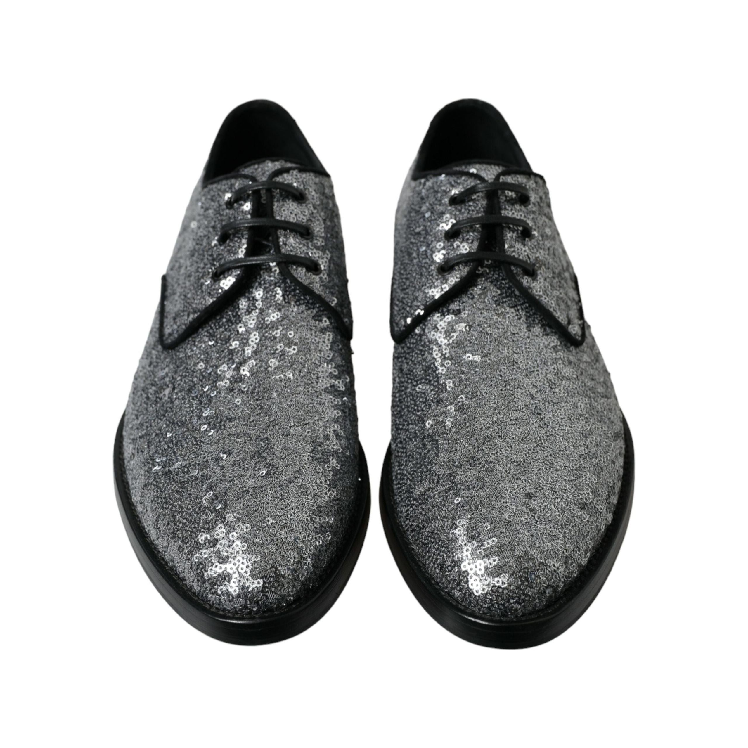 Dolce & Gabbana Black Leather Derby Dress Shoes Elegance