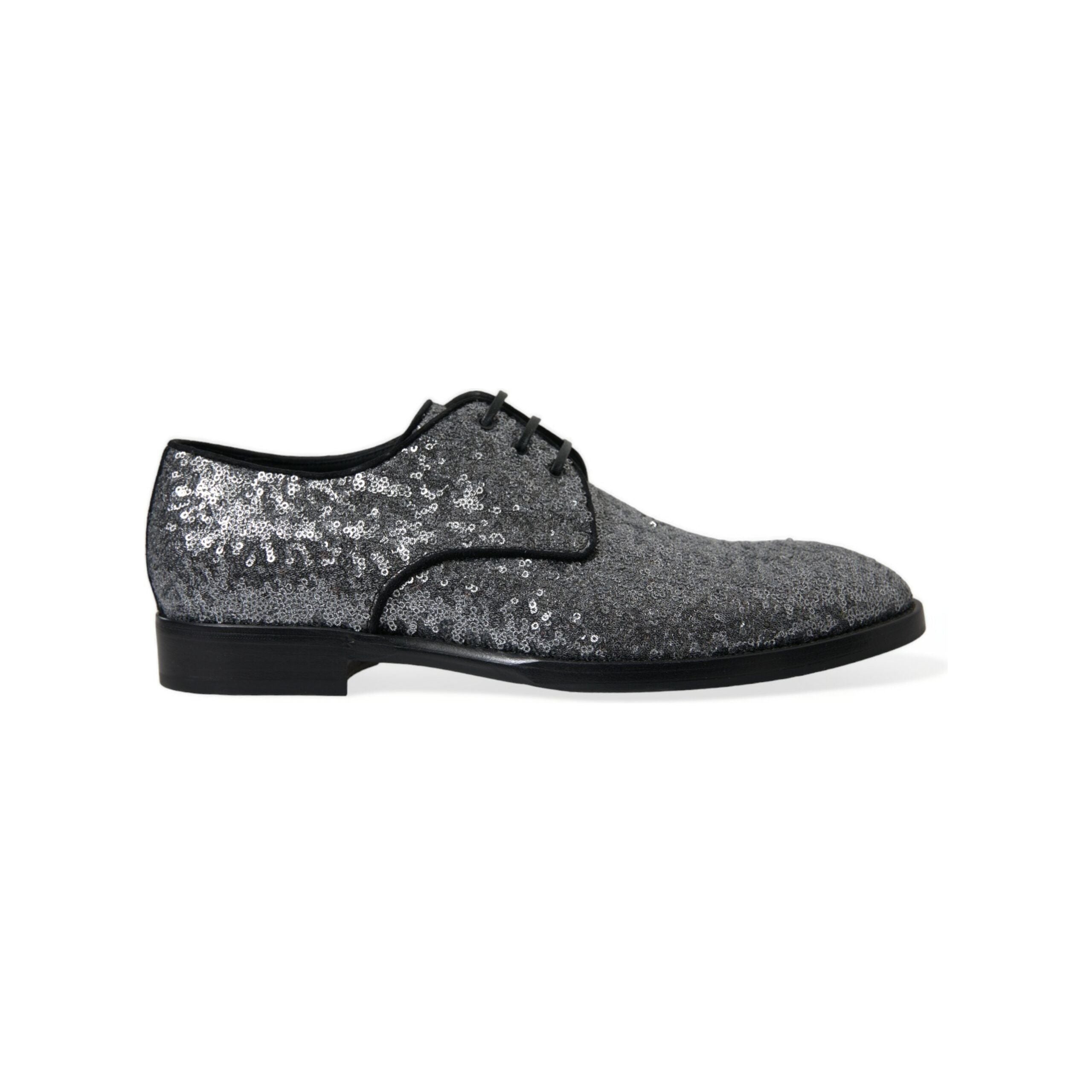 Dolce & Gabbana Black Leather Derby Dress Shoes Elegance