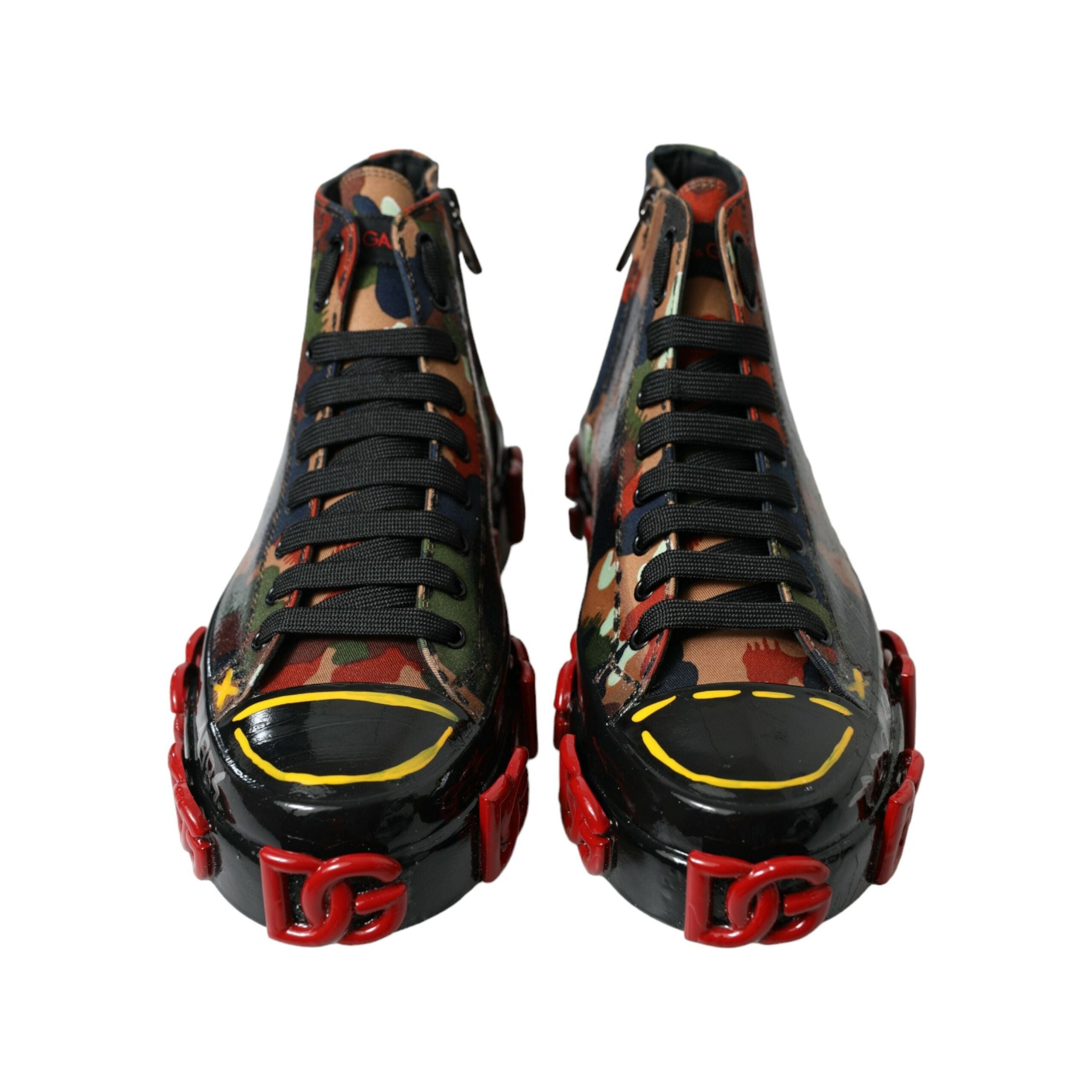 Dolce & Gabbana Multicolor Leather High-Top Sneakers