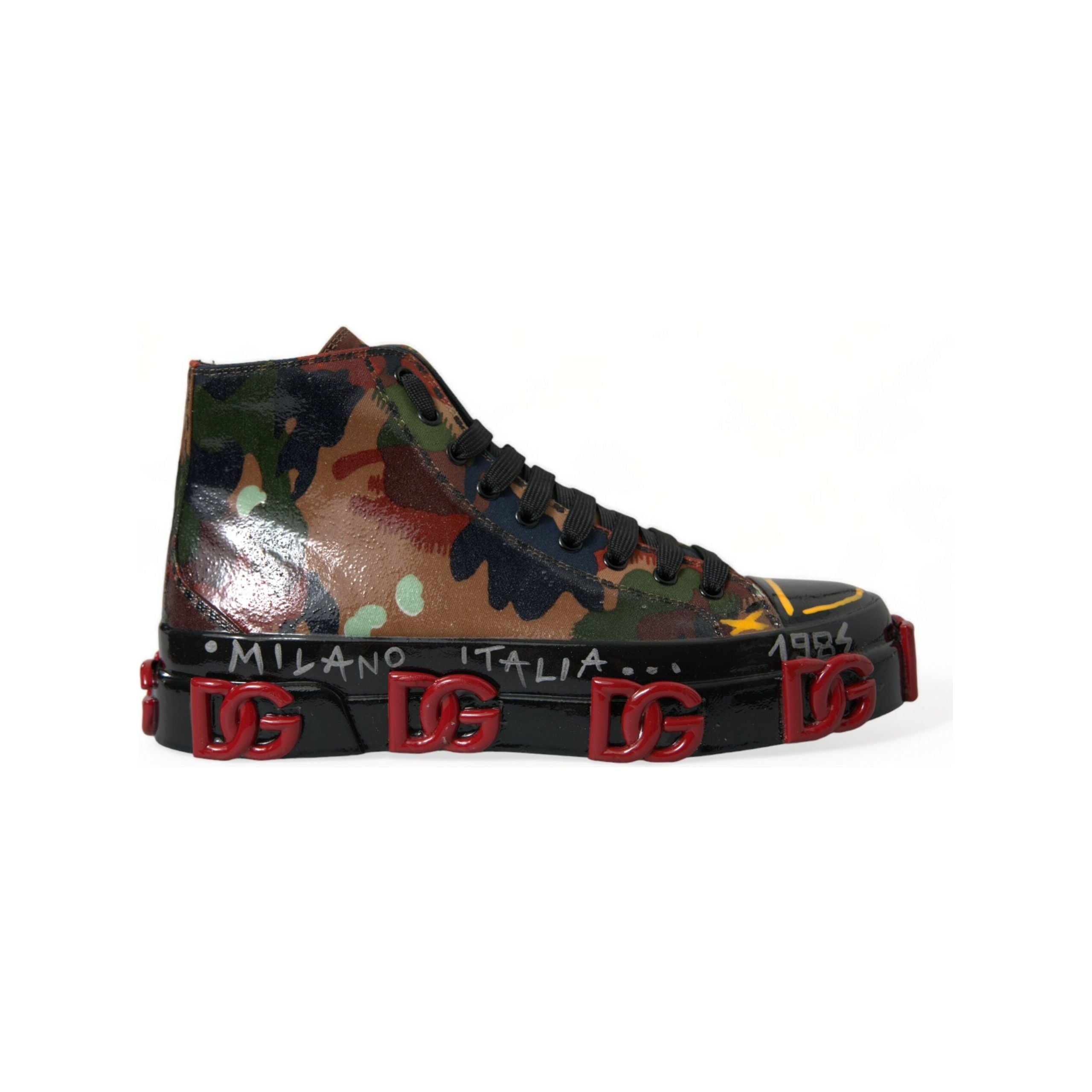 Dolce & Gabbana Multicolor Leather High-Top Sneakers