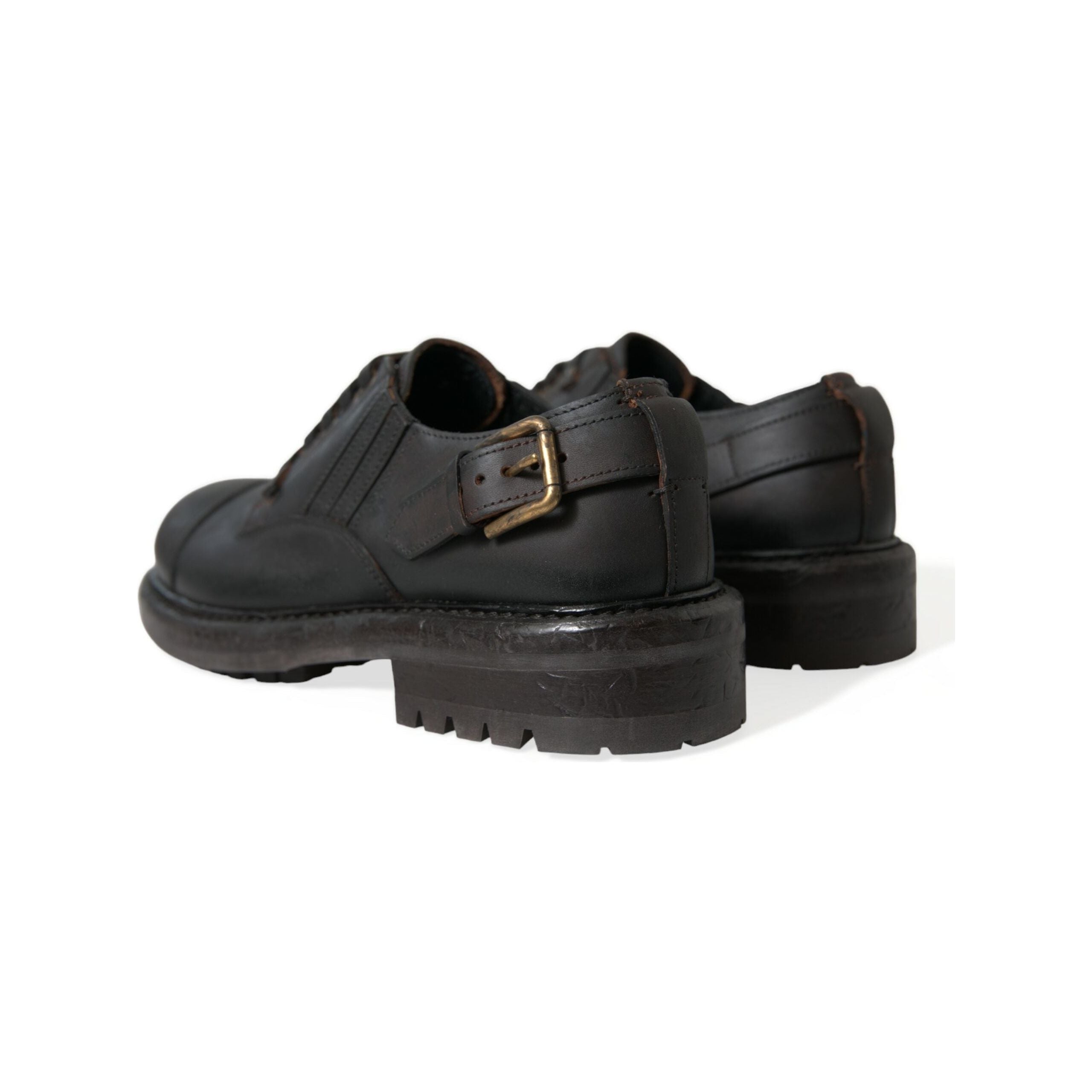 Dolce & Gabbana Black Leather Derby Dress Shoes