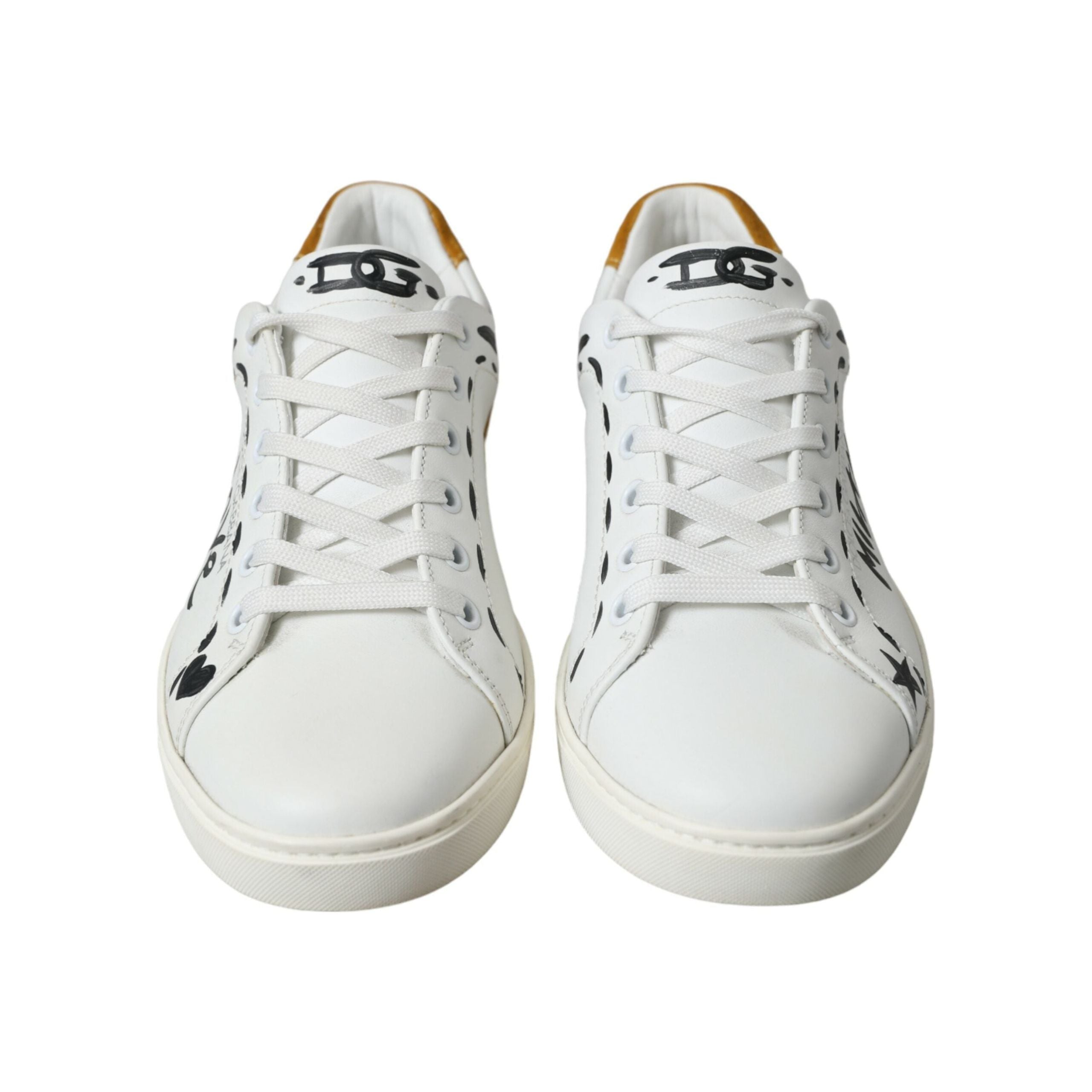 Dolce & Gabbana Sleek White Low Top Leather Sneakers