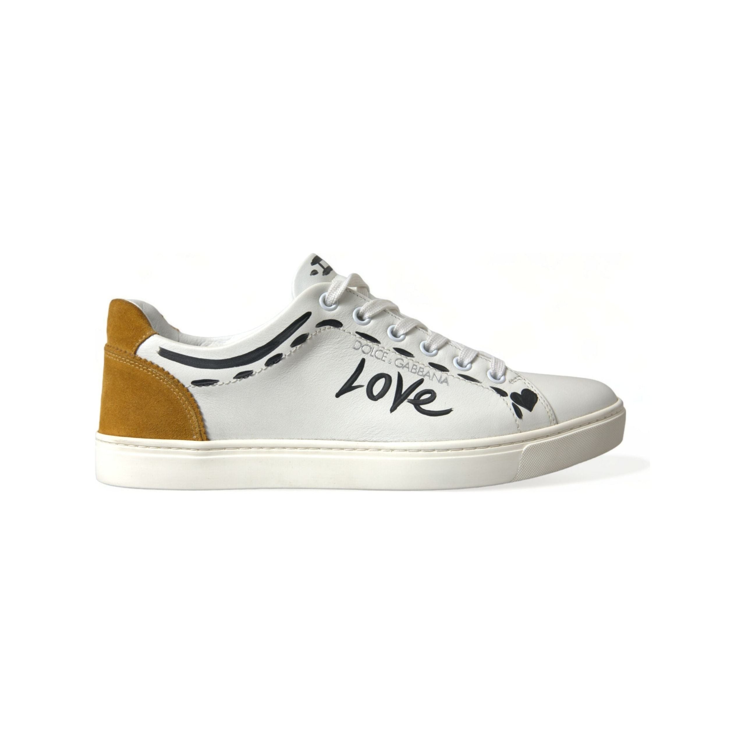 Dolce & Gabbana Sleek White Low Top Leather Sneakers