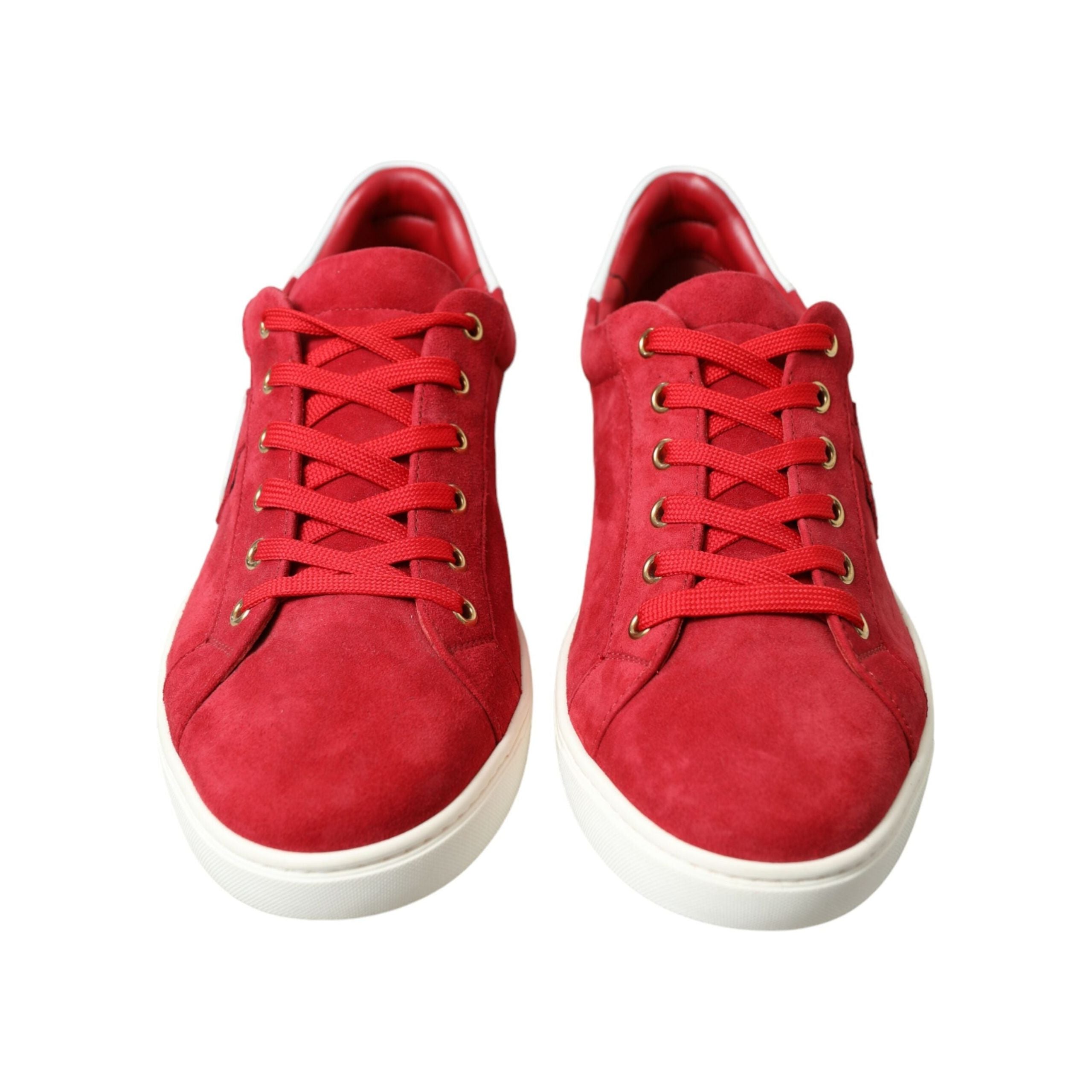Dolce & Gabbana Red Goat Leather Low Top Sneakers