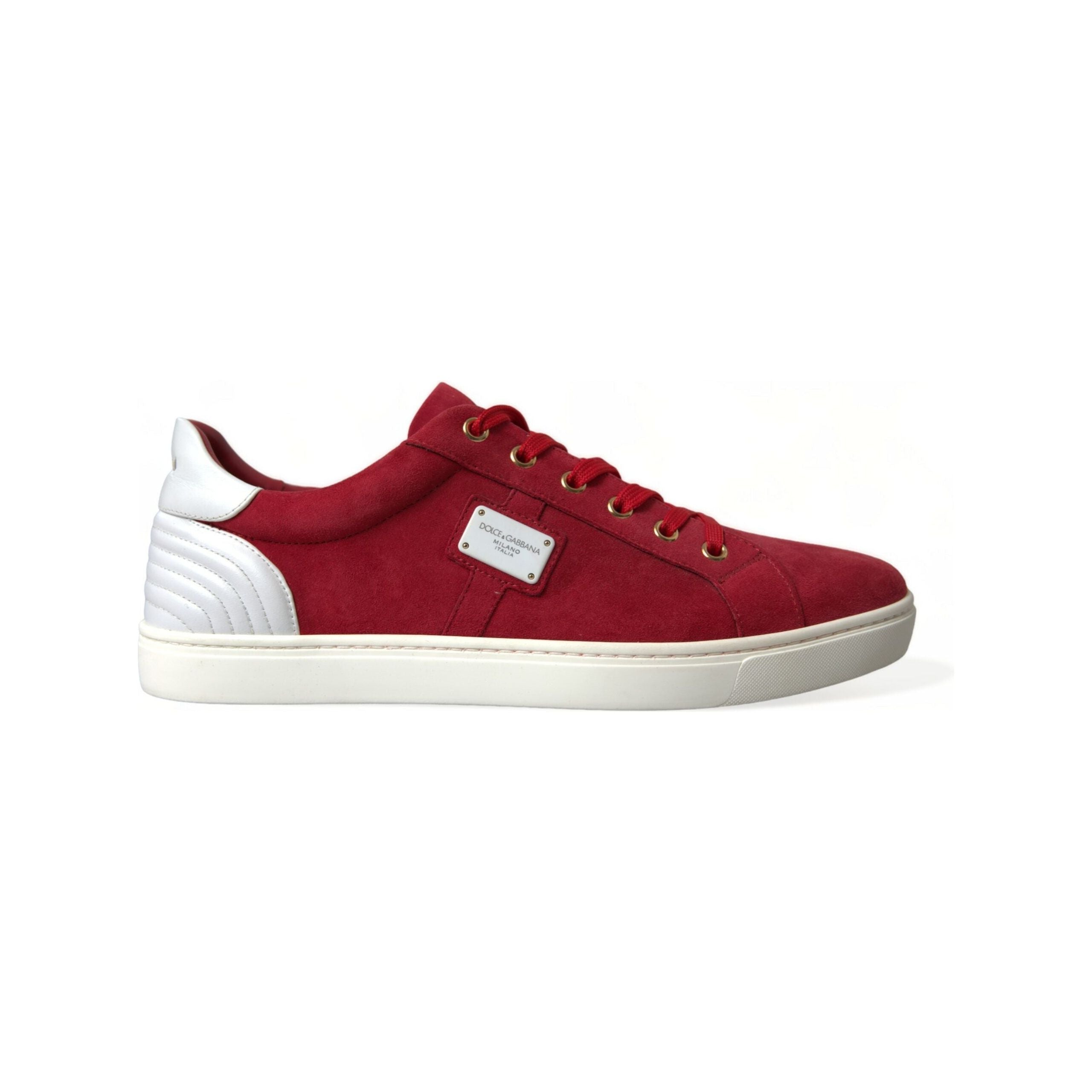 Dolce & Gabbana Red Goat Leather Low Top Sneakers