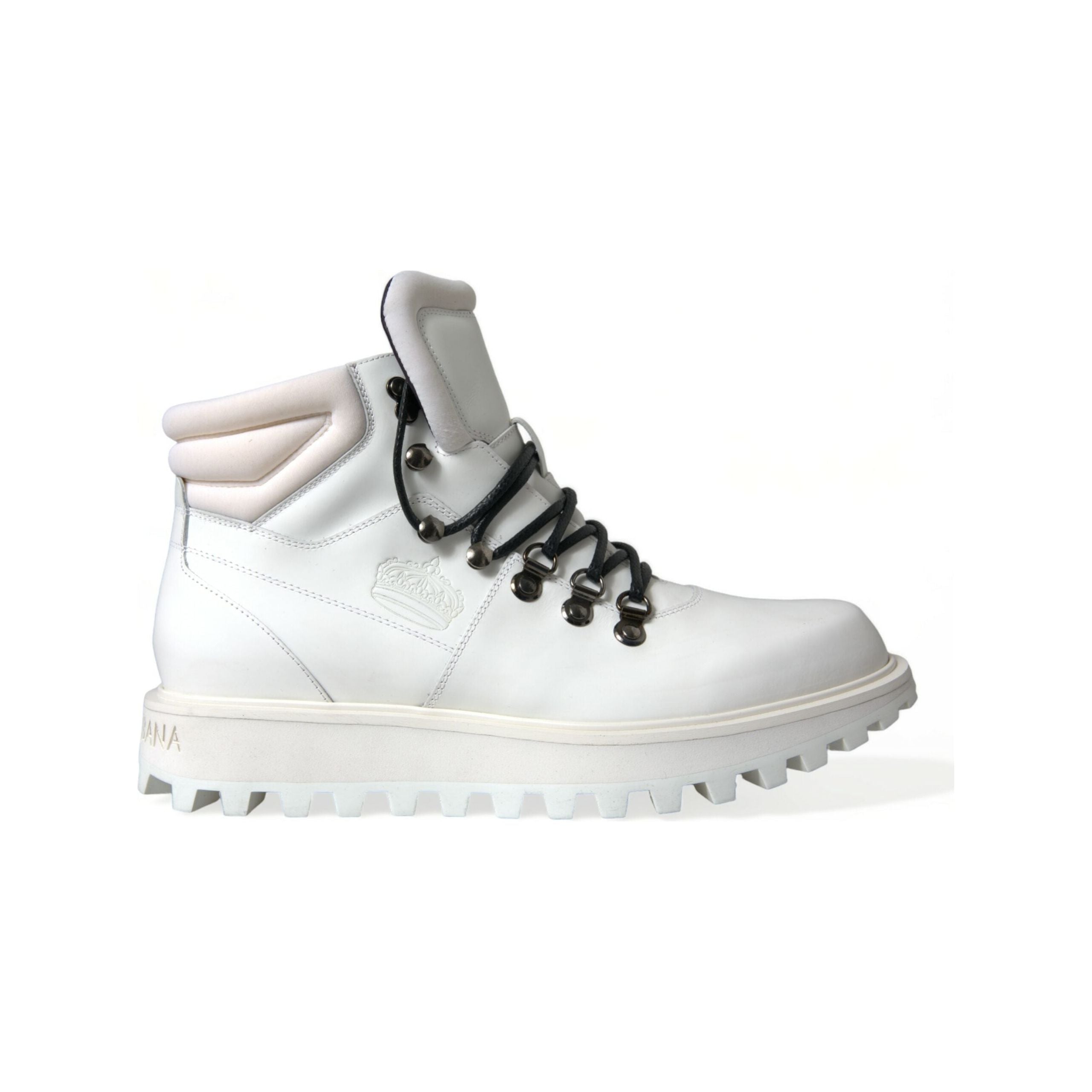 Dolce & Gabbana White Leather Ankle Boots for Luxe Style