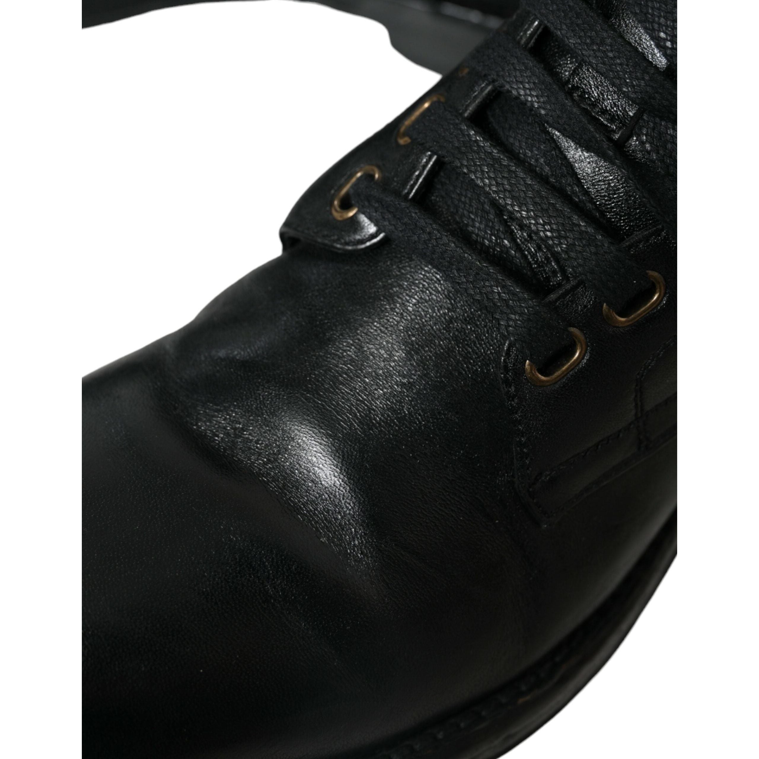 Dolce & Gabbana Black Horse Leather Ankle Boots