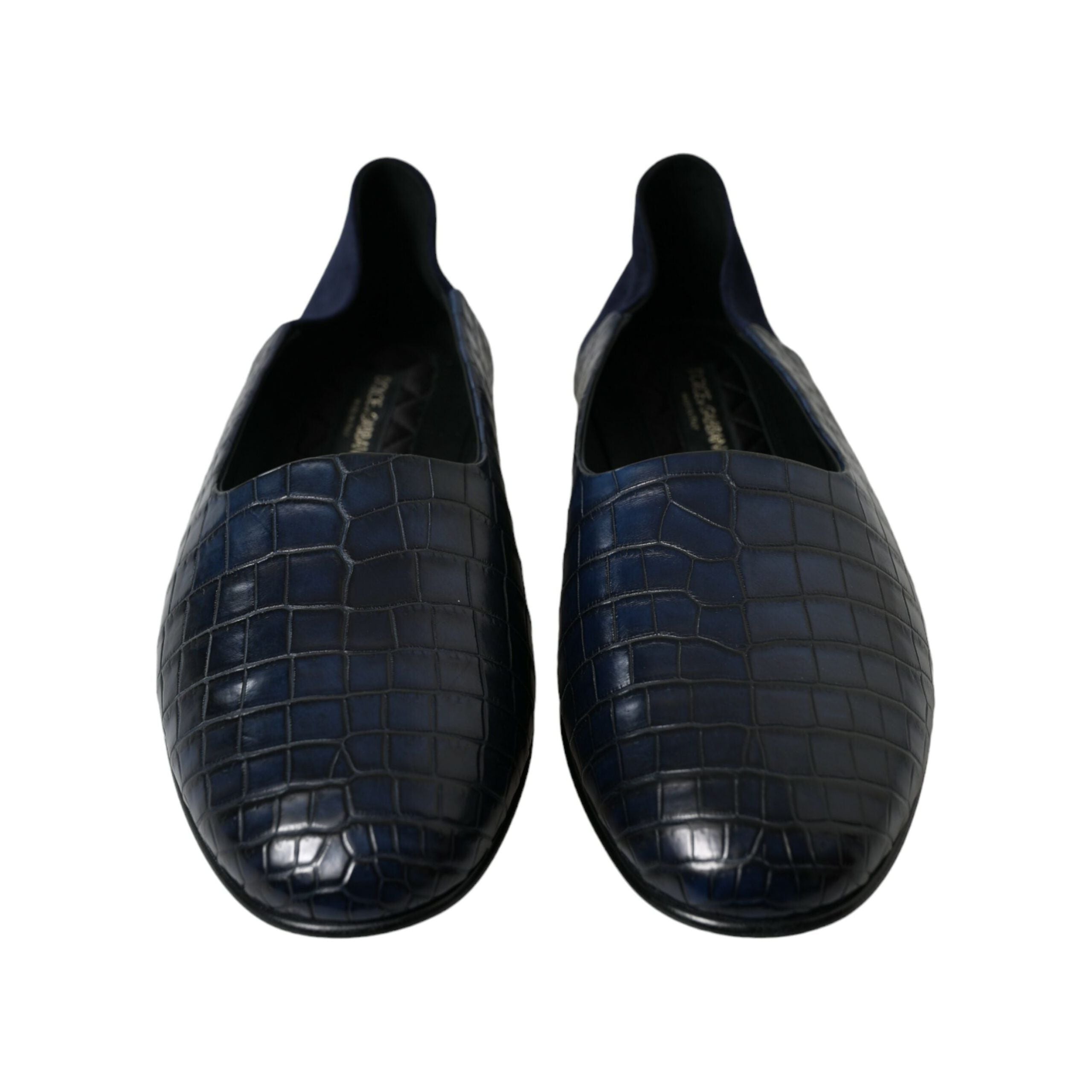 Dolce & Gabbana Blue Crocodile Leather Loafers