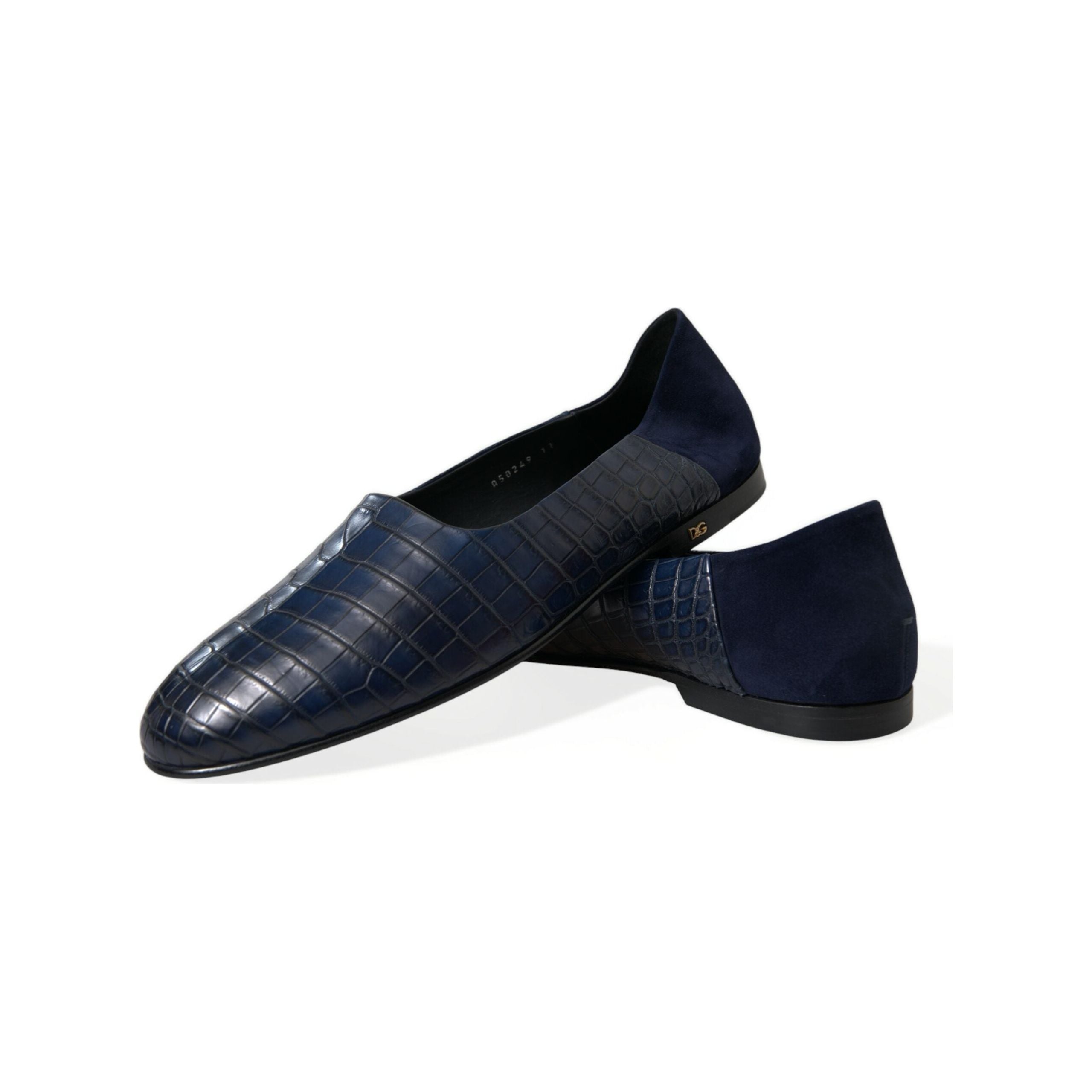 Dolce & Gabbana Blue Crocodile Leather Loafers