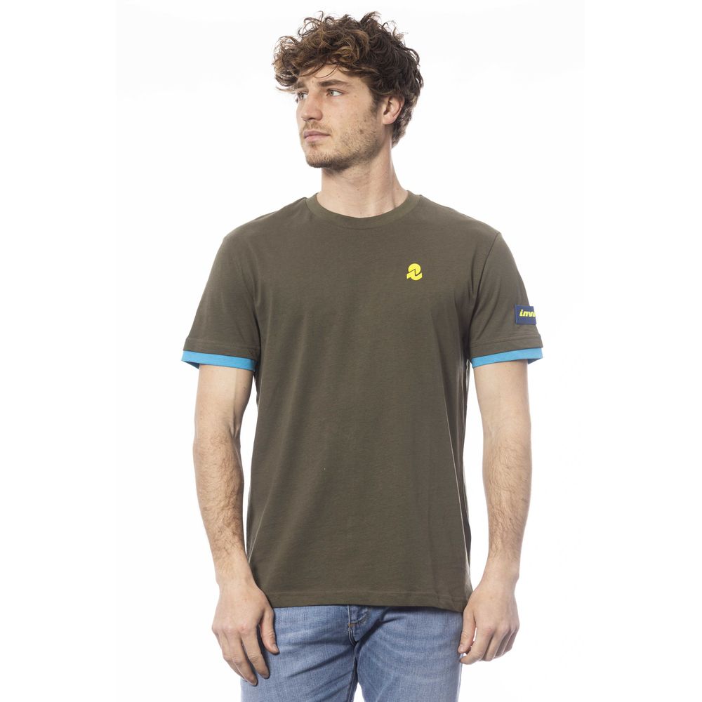 Invicta Green Cotton T-Shirt for Elevated Everyday Style