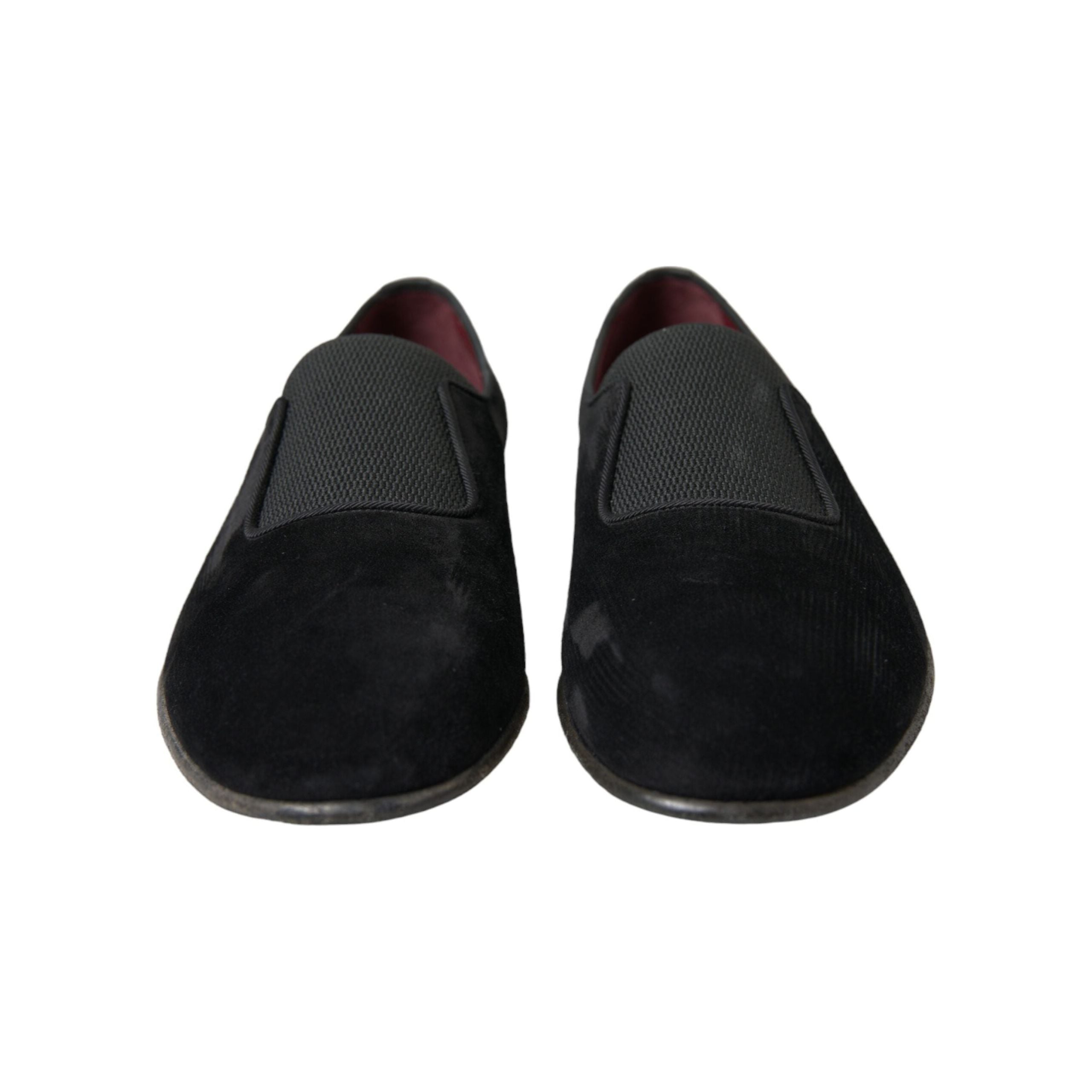 Dolce & Gabbana Black Velor Loafers for the Discerning Gentleman