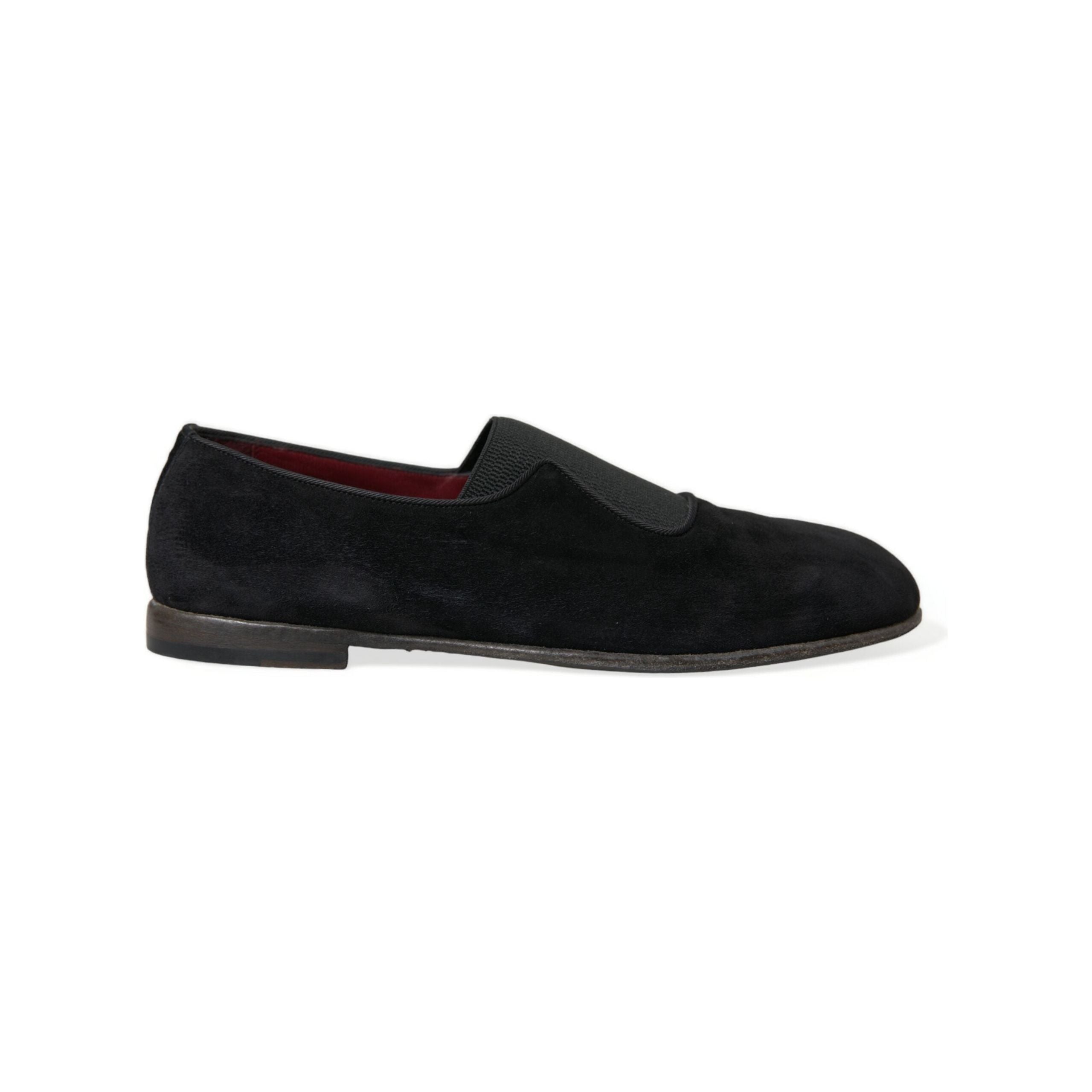 Dolce & Gabbana Black Velor Loafers for the Discerning Gentleman