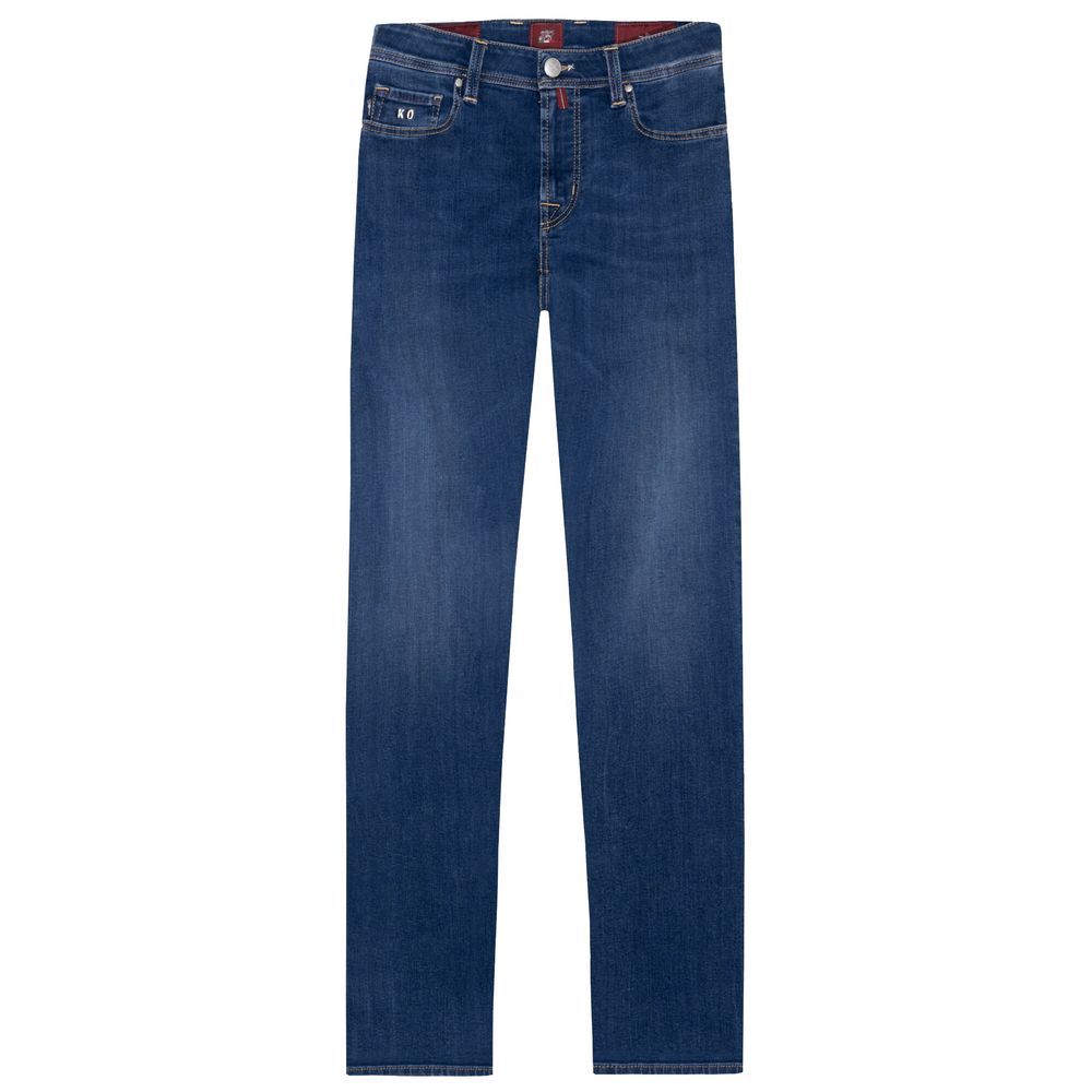 Tramarossa Navy Stretch Cotton Jeans for Sophisticated Style