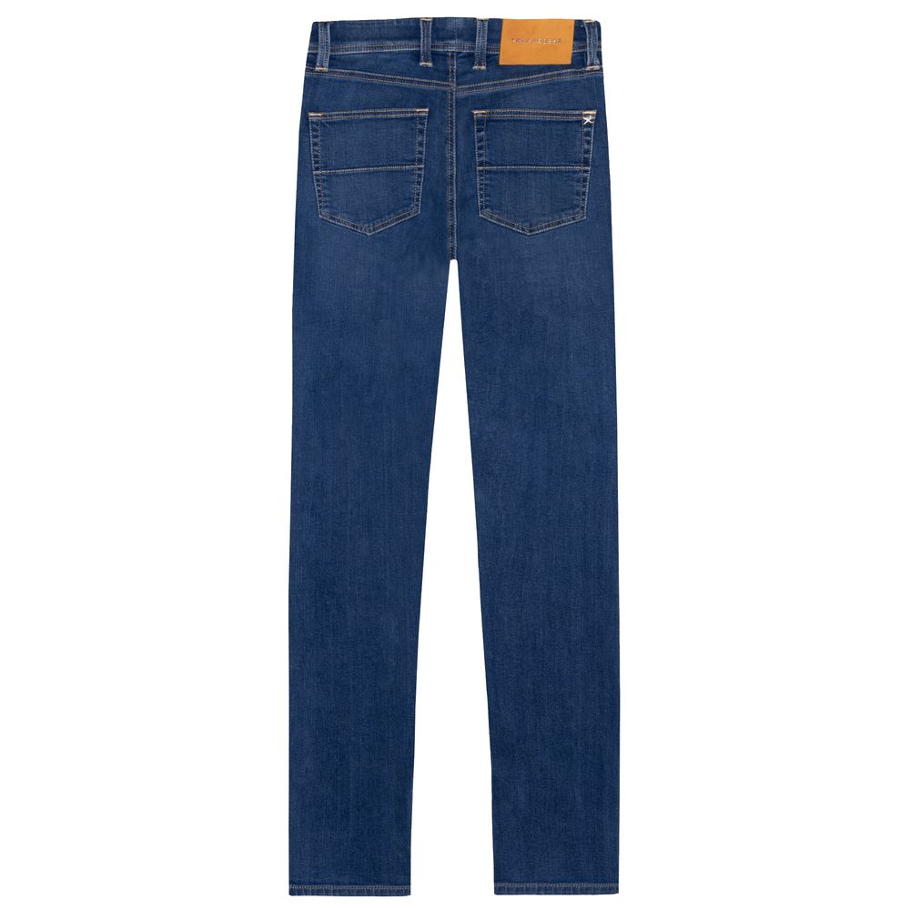 Tramarossa Navy Stretch Cotton Jeans for Sophisticated Style