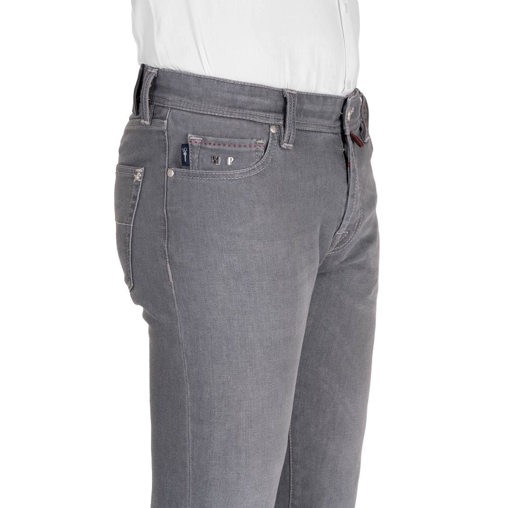 Tramarossa Gray Cotton Jeans for Elevated Style
