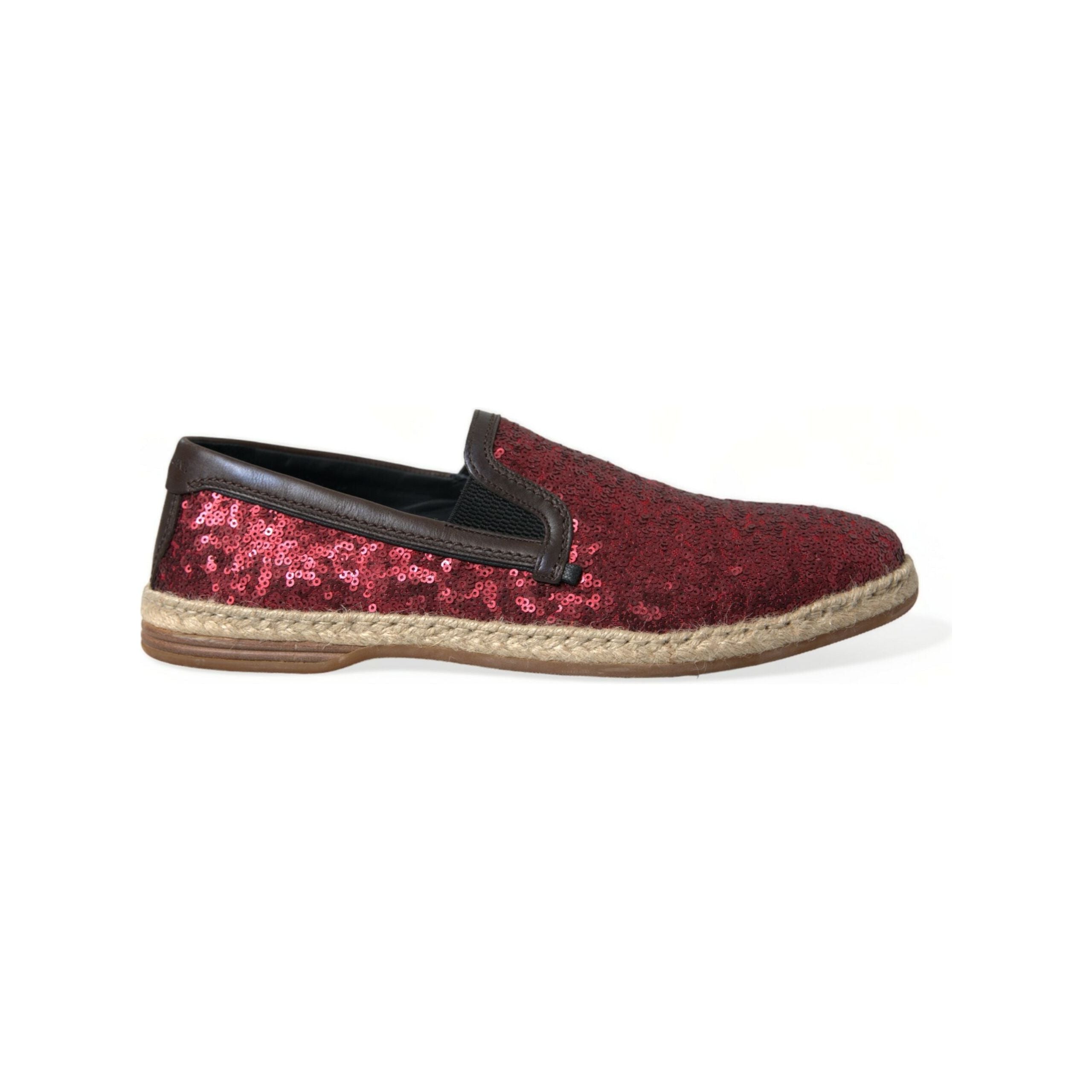 Dolce & Gabbana Red Sequined Leather Loafers for Luxe Style
