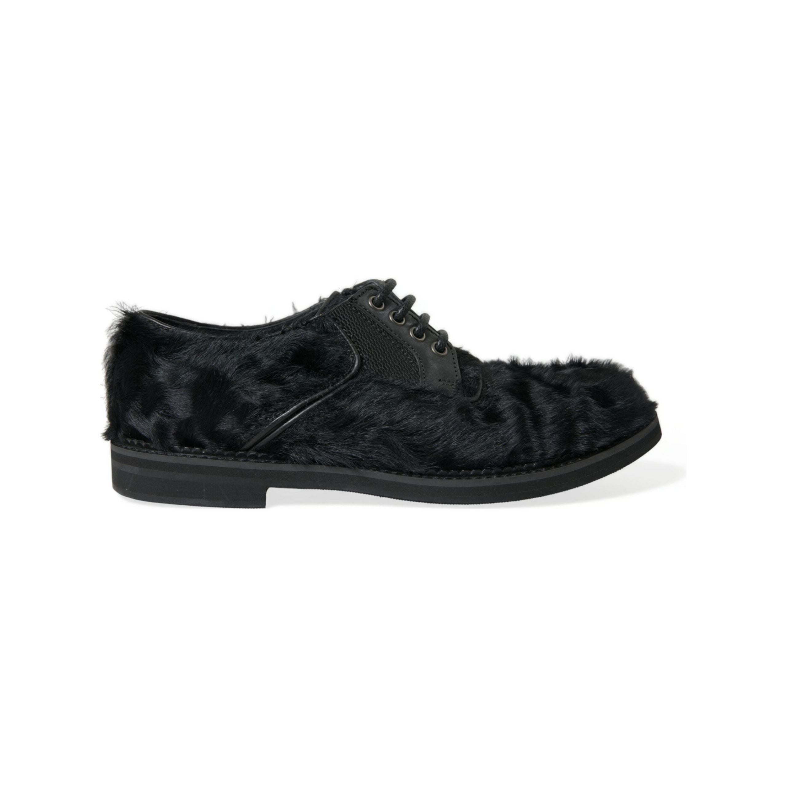 Dolce & Gabbana Black Leather Derby Dress Shoes