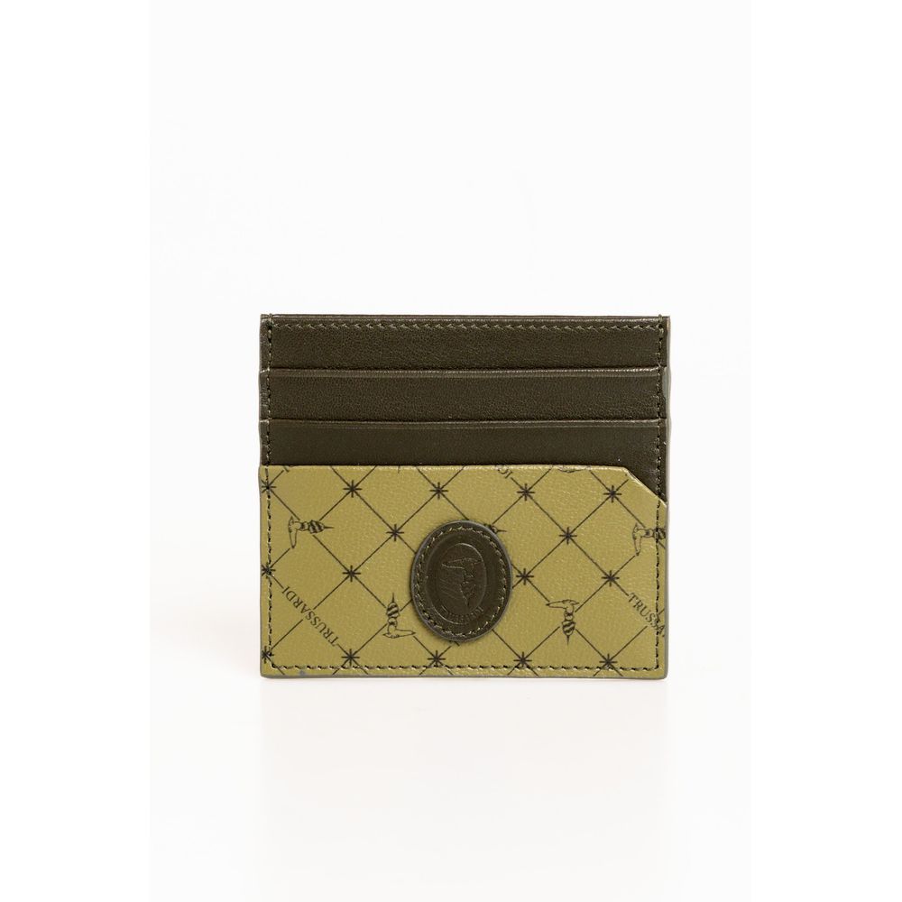 Trussardi Green Leather Wallet - Timeless Elegance Redefined