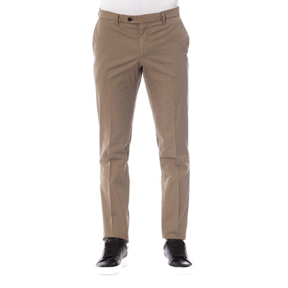 Trussardi Brown Cotton Trouser for Elevated Sophistication