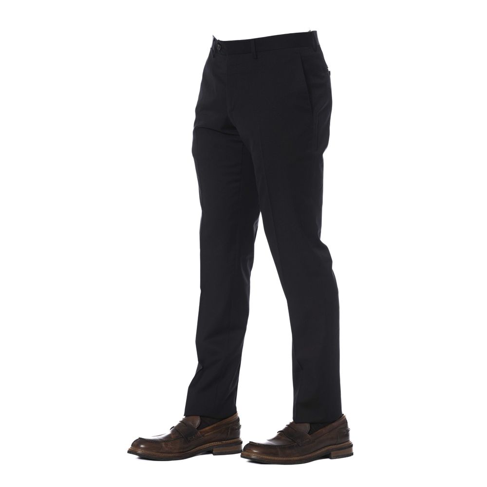 Trussardi Black Virgin Wool Trouser for Elevated Style