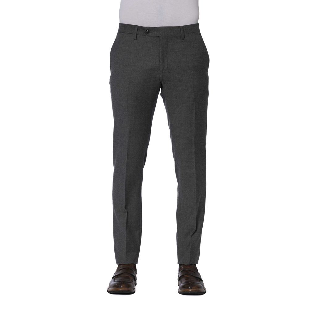 Trussardi Gray Wool Trousers for Elevated Style