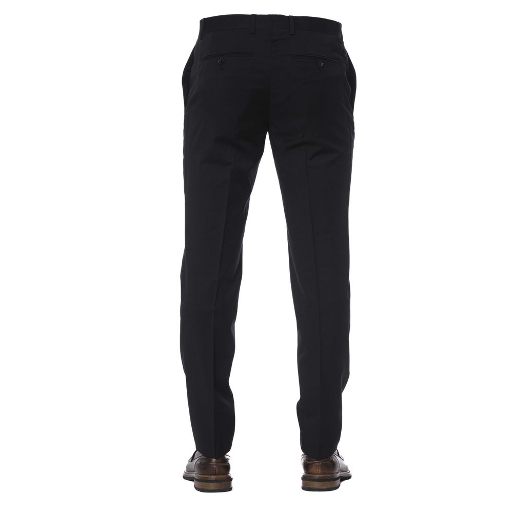Trussardi Black Virgin Wool Trouser for Elevated Style