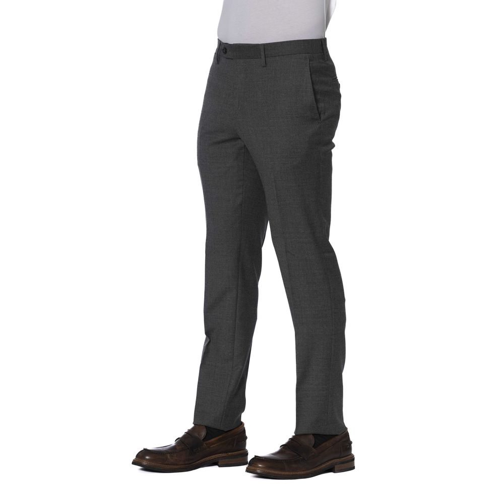 Trussardi Gray Wool Trousers for Elevated Style
