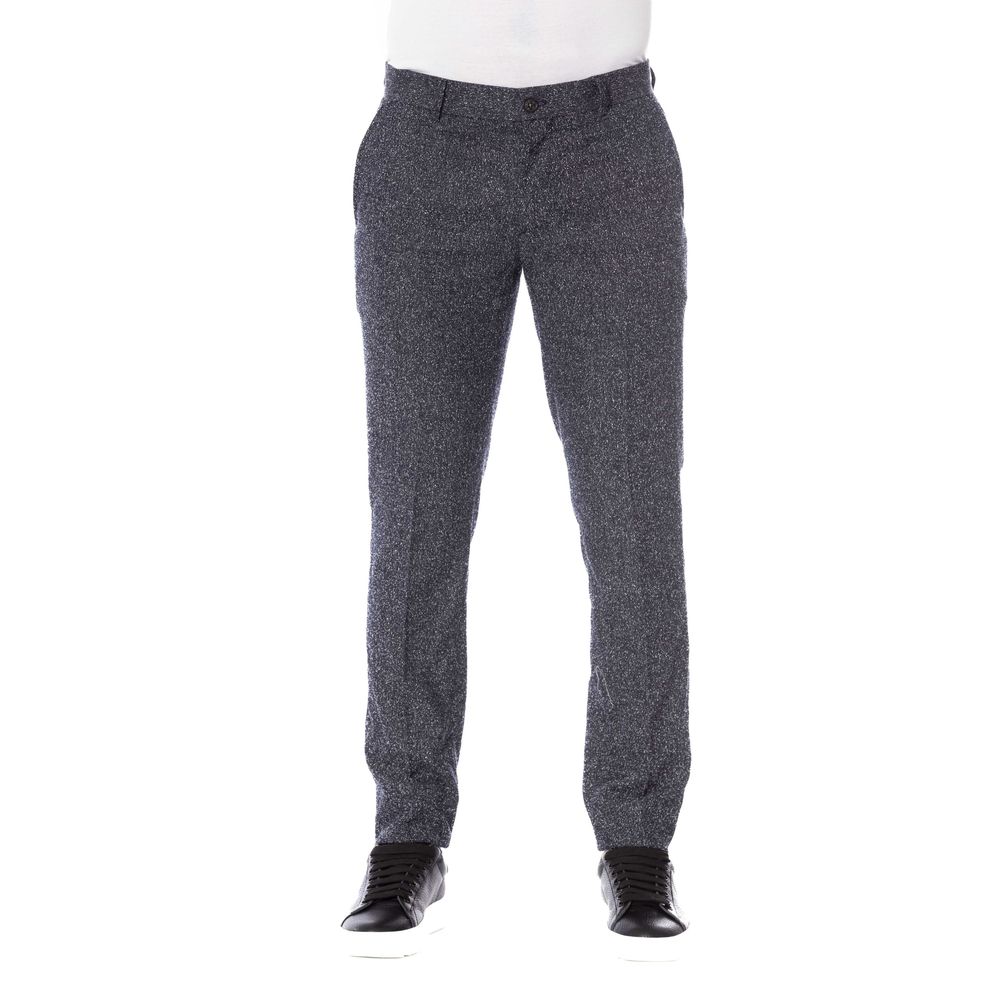 Trussardi Black Cotton Pants for Timeless Elegance