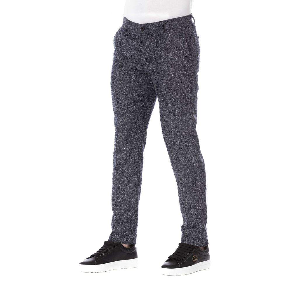 Trussardi Black Cotton Pants for Timeless Elegance