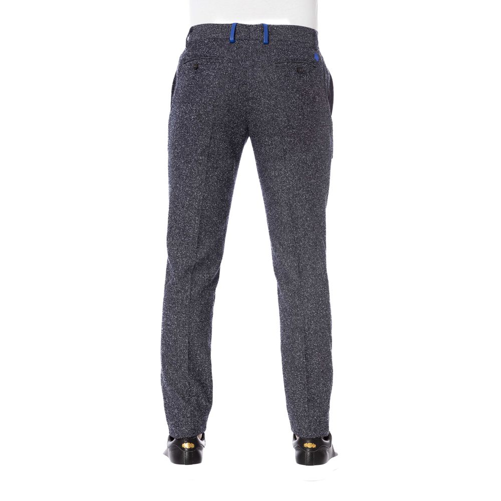 Trussardi Black Cotton Pants for Timeless Elegance