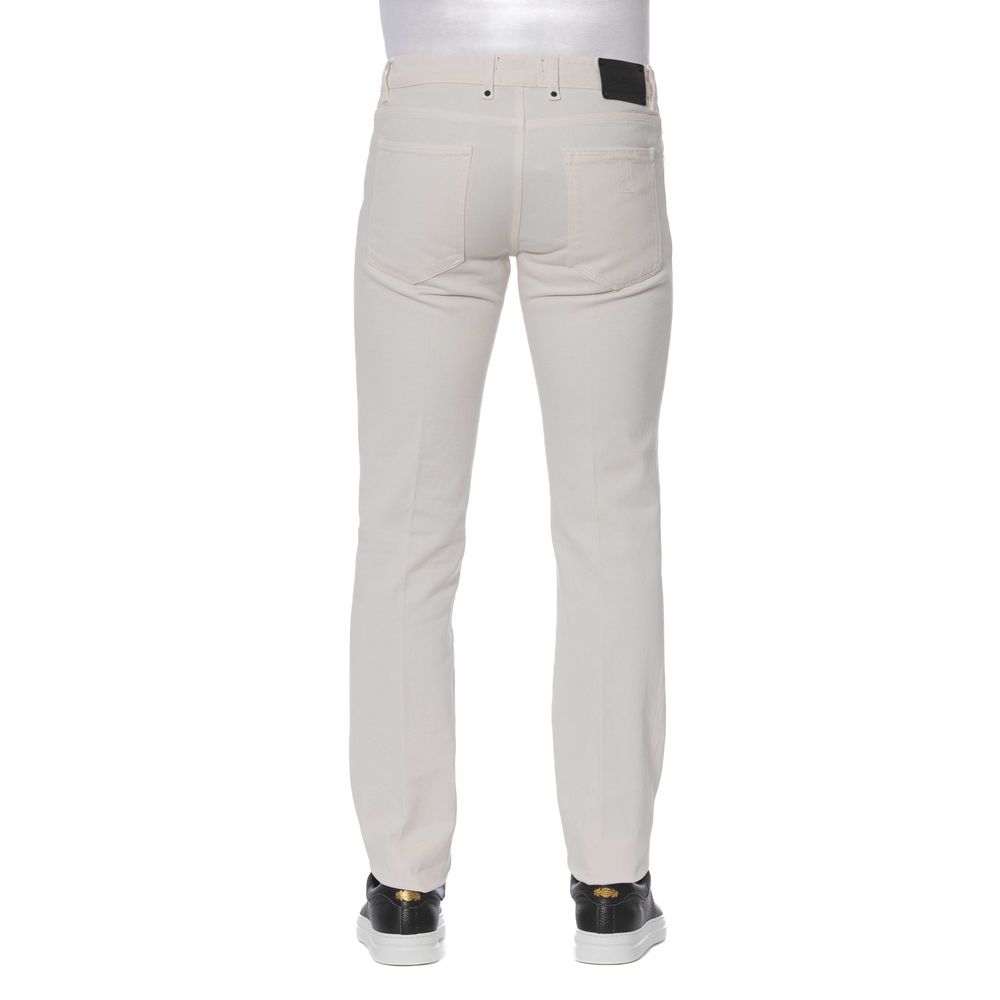 Trussardi White Cotton Jeans for Elevated Casual Elegance