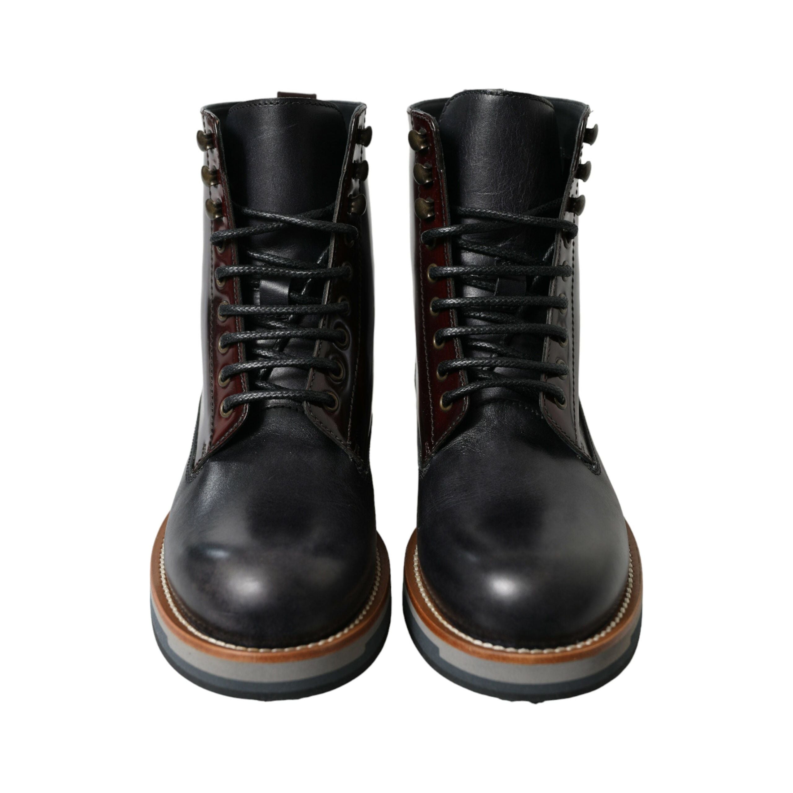 Dolce & Gabbana Maroon Patent Leather Boots for Sophistication