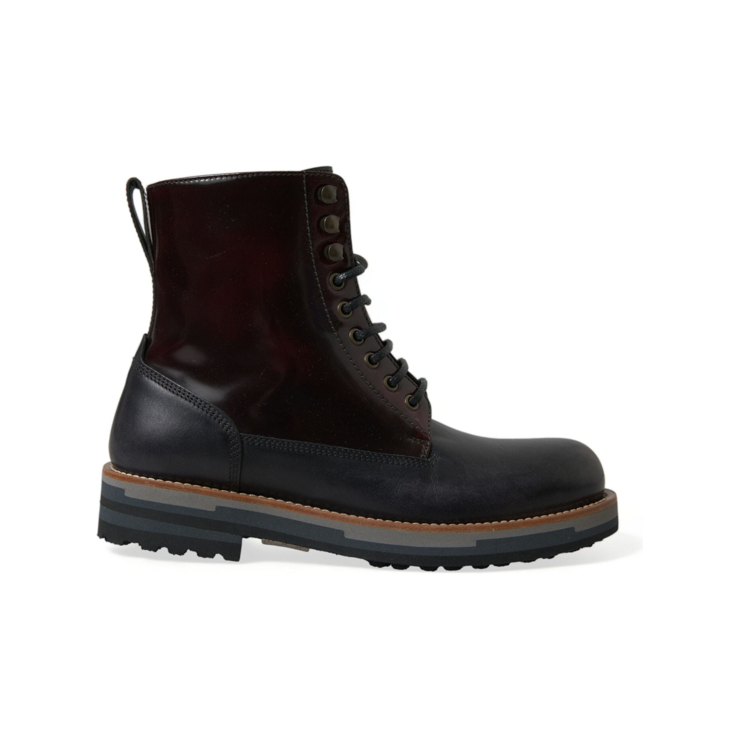 Dolce & Gabbana Maroon Patent Leather Boots for Sophistication